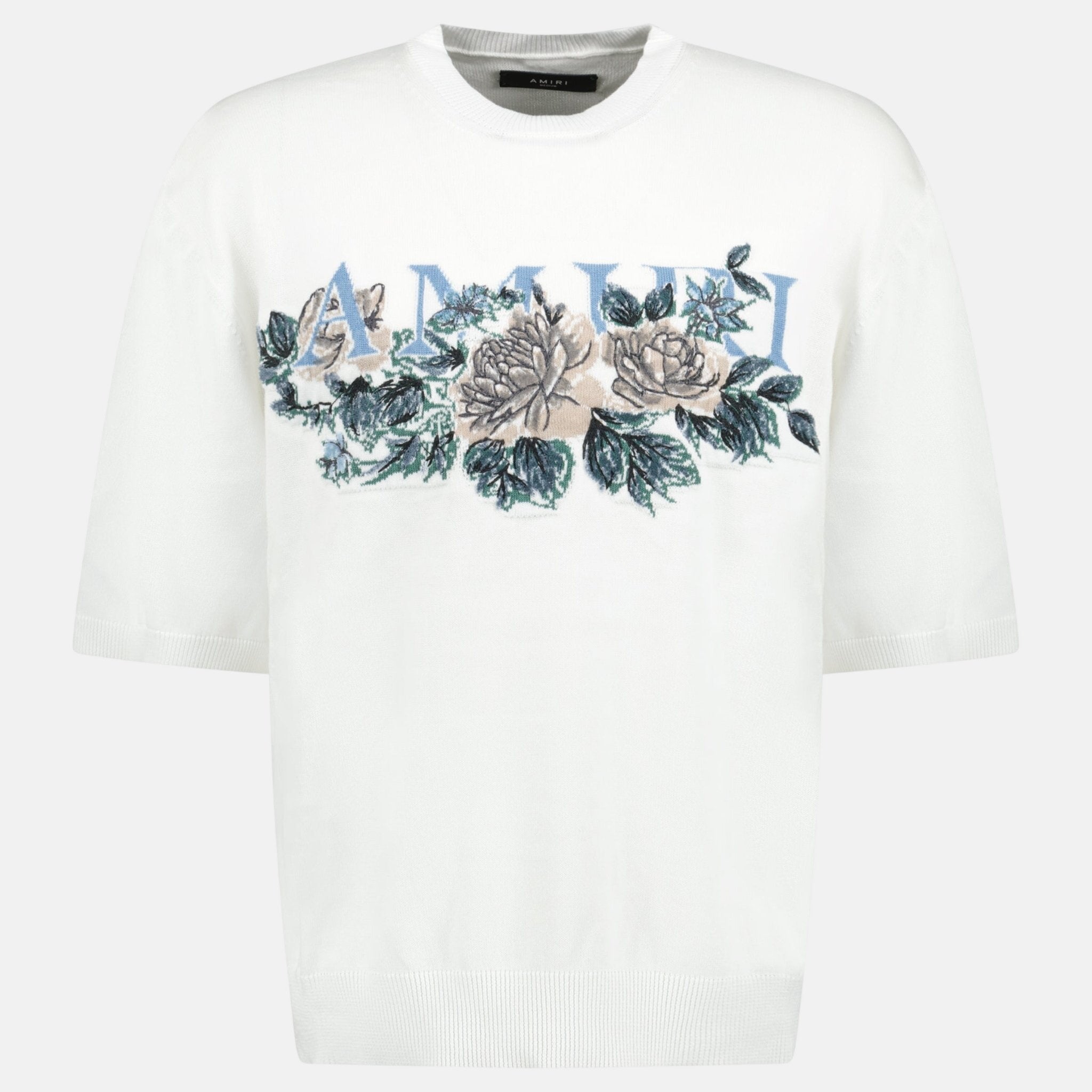 Amiri Knit Knitted Cotton Floral T-Shirt White – C93 | Studio DOS by Designer Outlet Sales