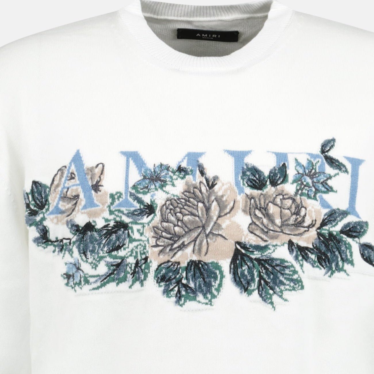 Amiri Knit Knitted Cotton Floral T-Shirt White – C93 | Studio DOS by Designer Outlet Sales
