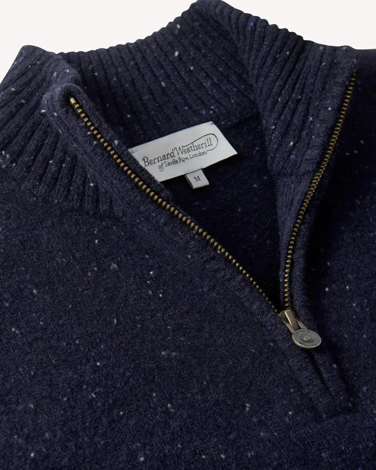 Bernard Weatherill 1/4 Zip Knit Melange Neps Navy Flec – 40540-011-001 | Studio DOS by Designer Outlet Sales