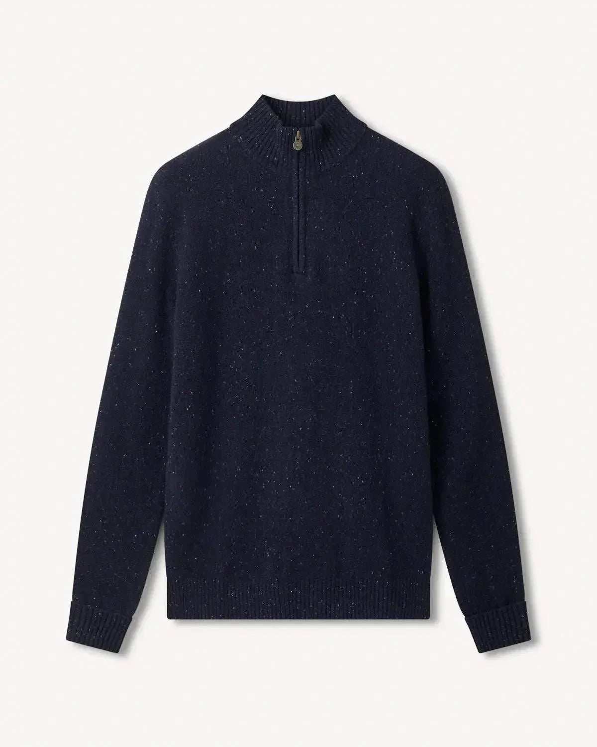 Bernard Weatherill 1/4 Zip Knit Melange Neps Navy Flec – 40540-011-001 | Studio DOS by Designer Outlet Sales