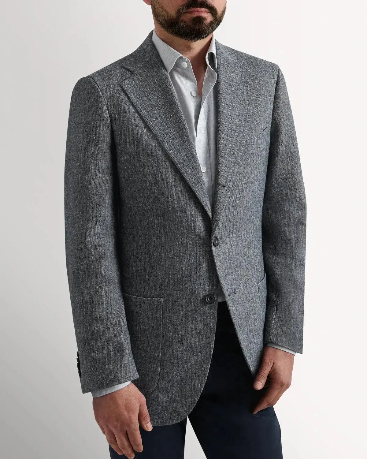 Bernard Weatherill Classic Herringbone Jacket Grey – K26020-38 | Studio DOS by Designer Outlet Sales