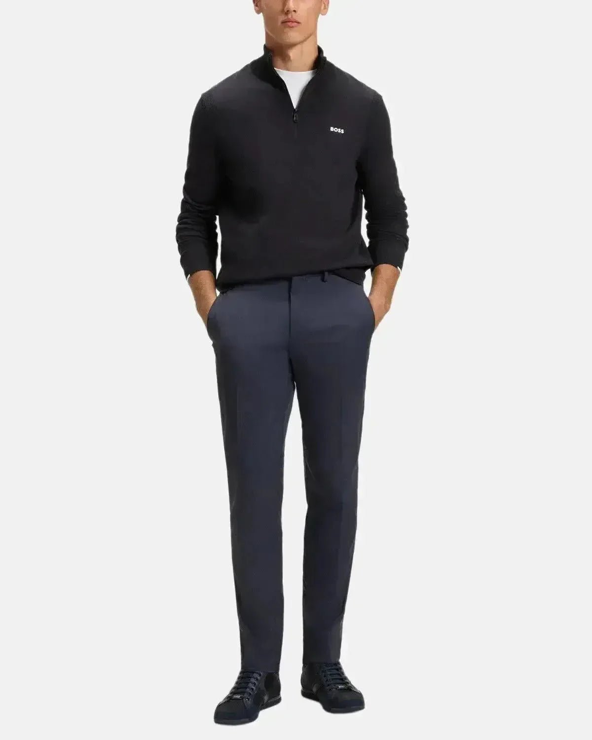 BOSS K - EVERX 1/4 ZIP COTTON KNIT DARK BLUE – BOSS-50541965-402-S | Studio DOS by Designer Outlet Sales