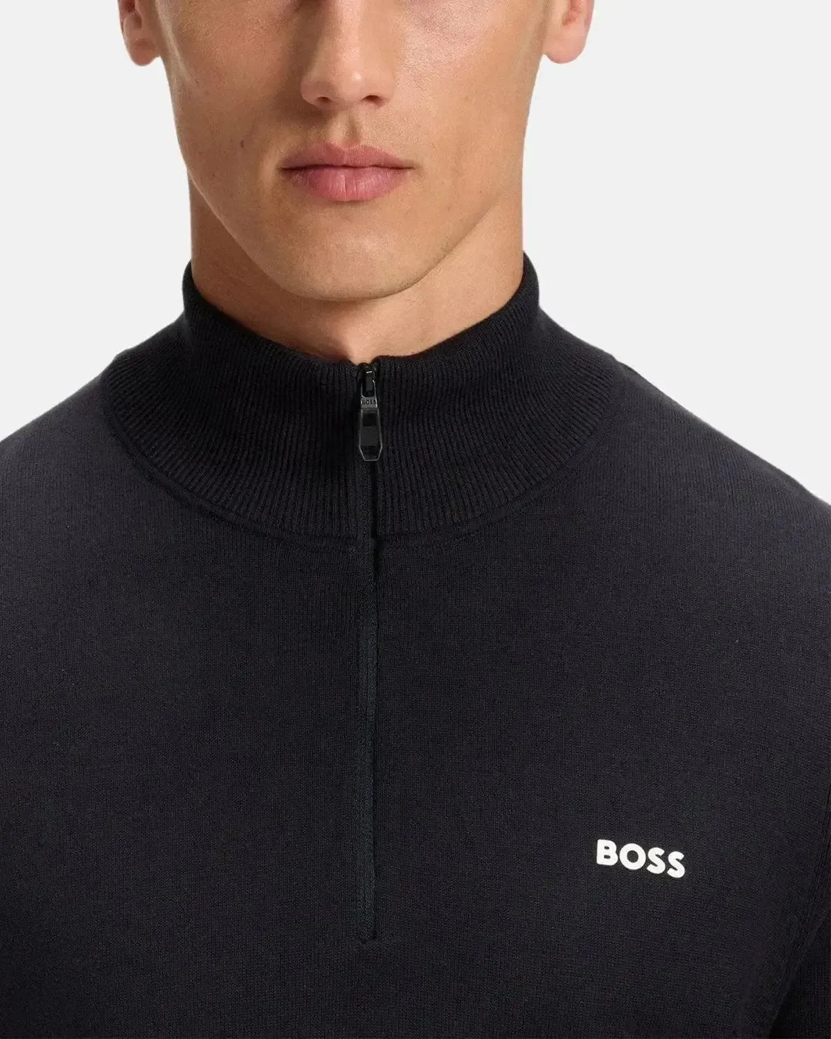 BOSS MENS K - EVERX 1/4 ZIP COTTON KNIT DARK BLUE – BOSS MENS K-EVERX 1/4 ZIP COTTON KNIT DARK BLUE-50541965-402-S | Studio DOS by Designer Outlet Sales