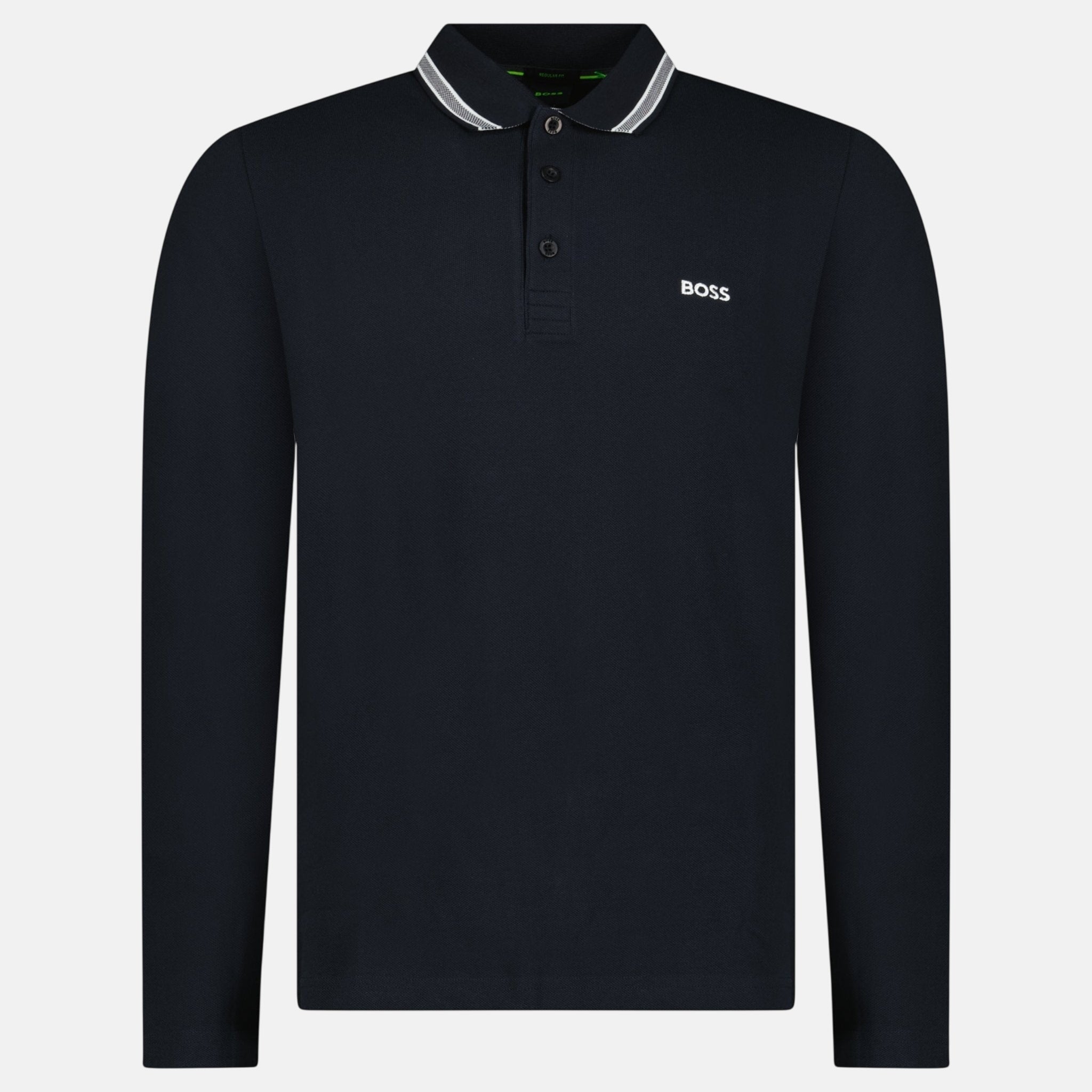 Boss Plisy Long Sleeve Polo Shirt Dark Blue – B39 | Studio DOS by Designer Outlet Sales