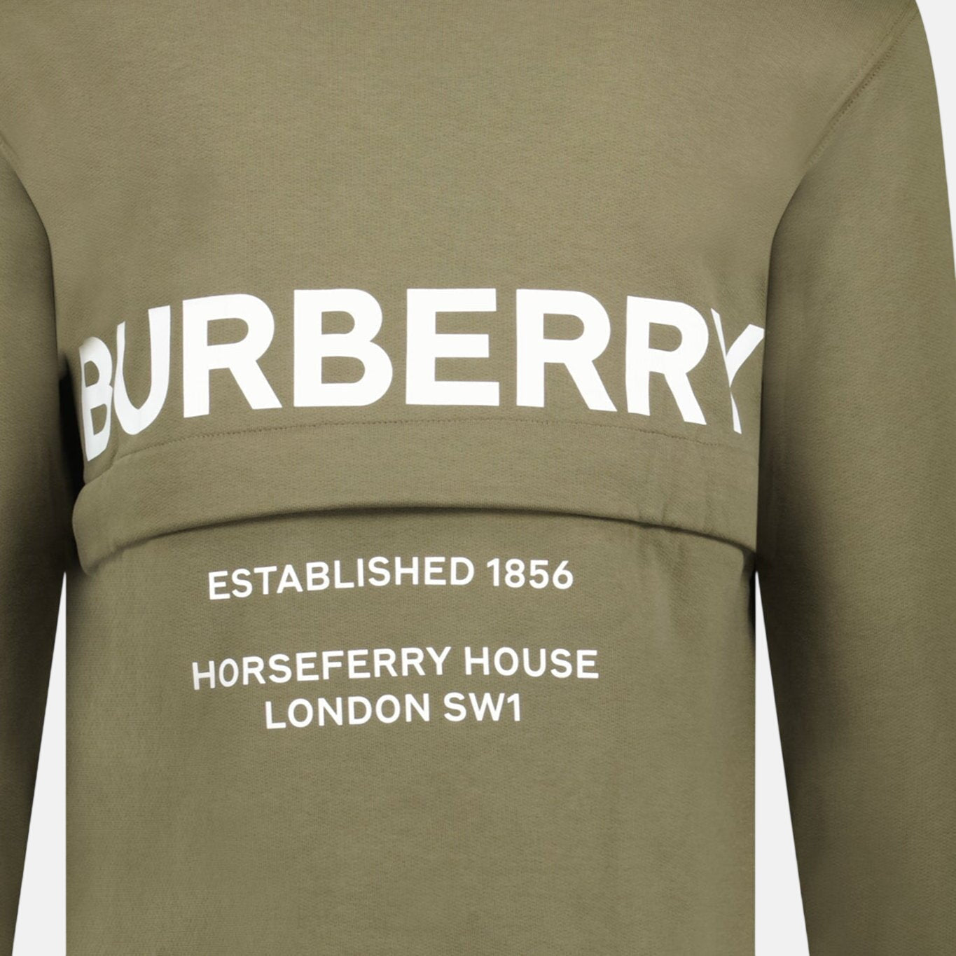 Burberry 'Acklow' Rear Logo Print Sweatshirt Khaki – C55 | Studio DOS by Designer Outlet Sales