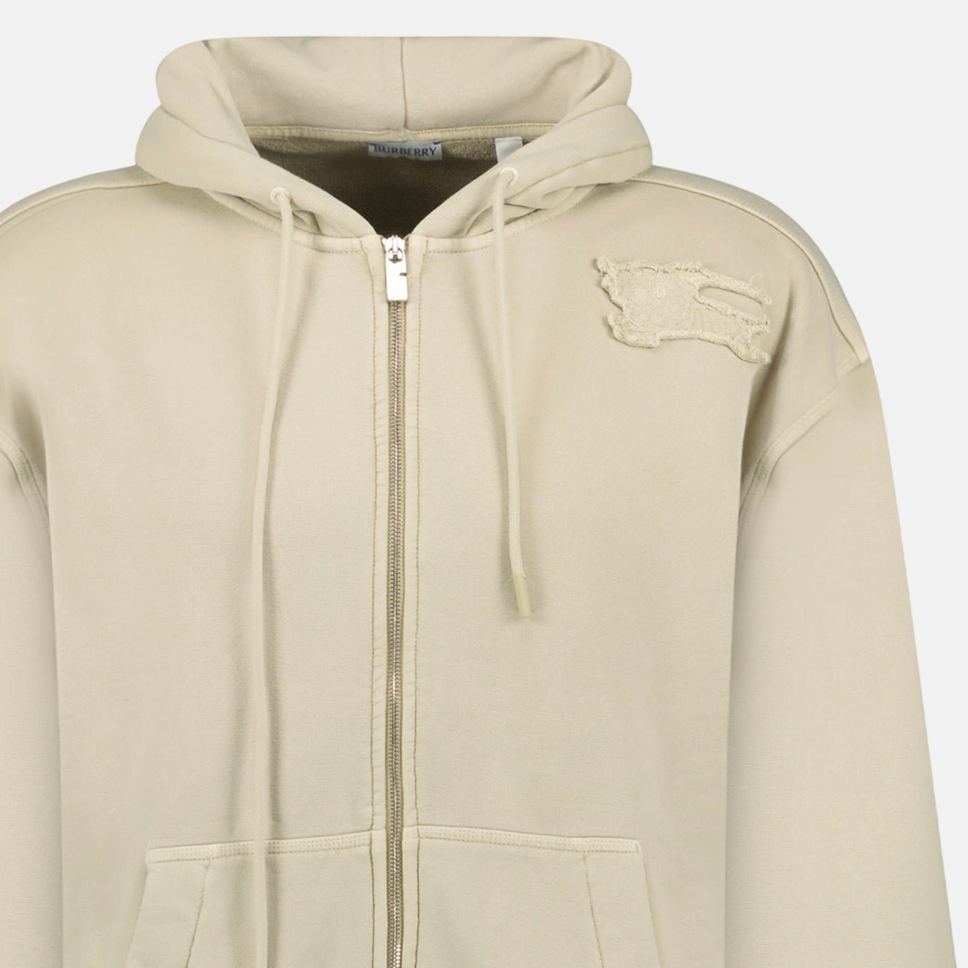 Burberry Embroidery Relaxed Fit Horseferry Logo Zip Hoodie Safari Beige – F14 | Studio DOS by Designer Outlet Sales