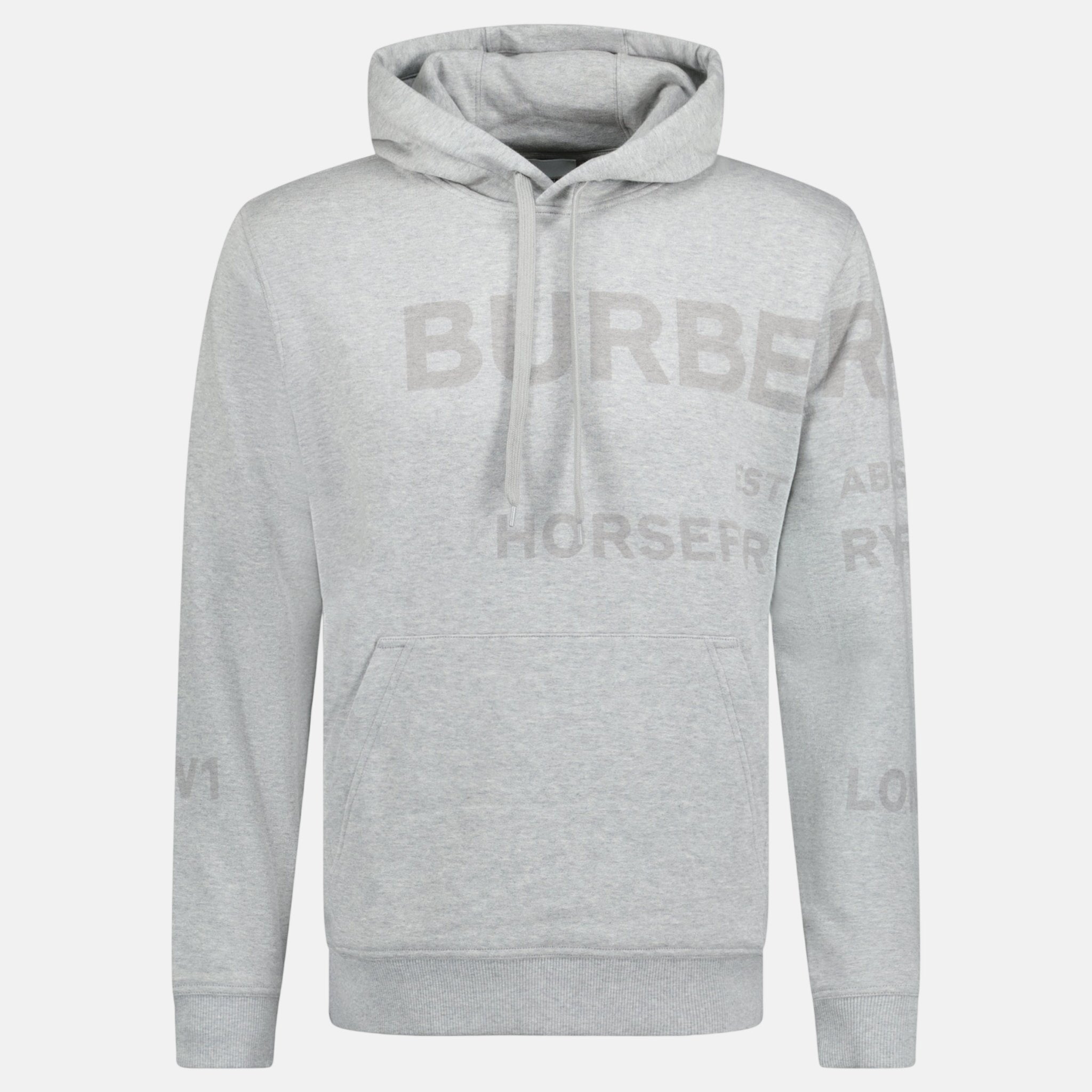 Burberry 'Farley' Logo Print Hooded Sweatshirt Grey – B17 | Studio DOS by Designer Outlet Sales