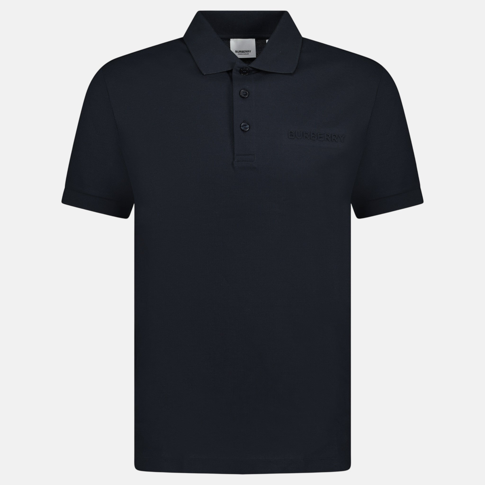 Burberry 'Hartford' Embossed Logo Polo Shirt Black – F6 | Studio DOS by Designer Outlet Sales