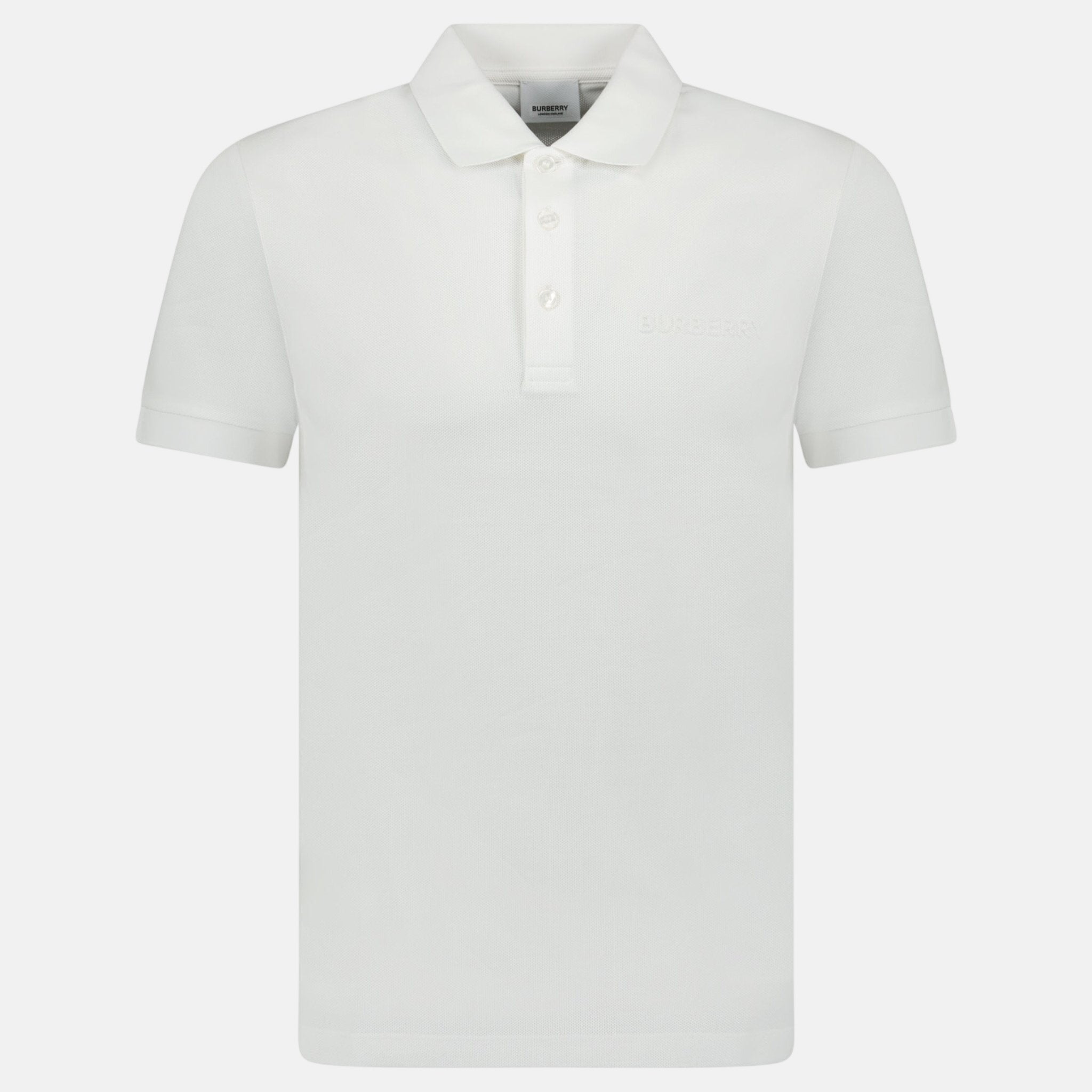 Burberry 'Hartford' Embossed Logo Polo Shirt White – O4 | Studio DOS by Designer Outlet Sales