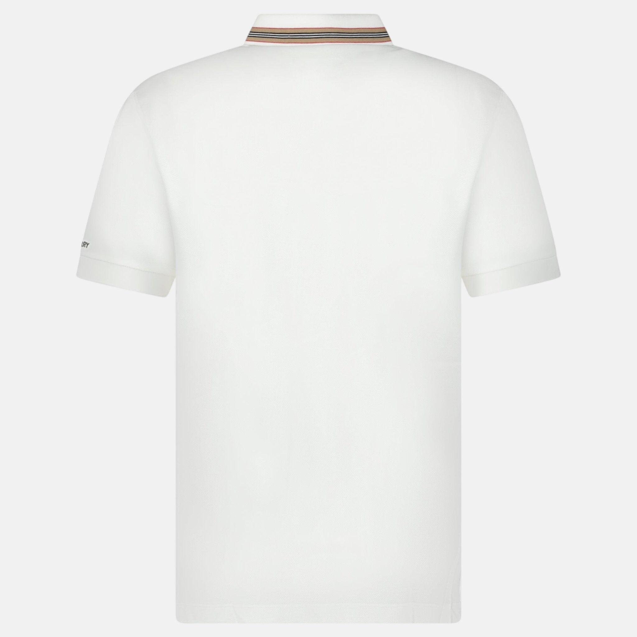 Burberry ‘Hartford’ Striped Check Short Sleeve Polo White – A5 | Studio DOS by Designer Outlet Sales