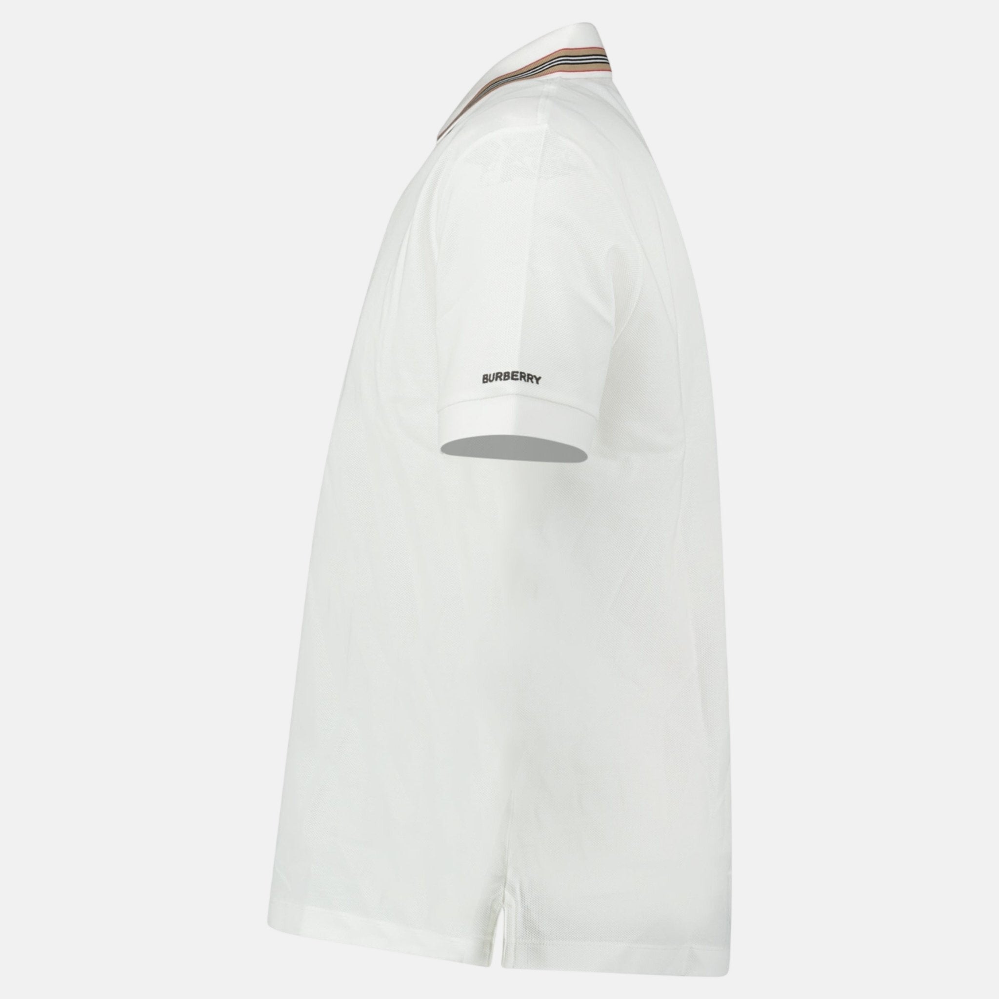 Burberry ‘Hartford’ Striped Check Short Sleeve Polo White – A5 | Studio DOS by Designer Outlet Sales