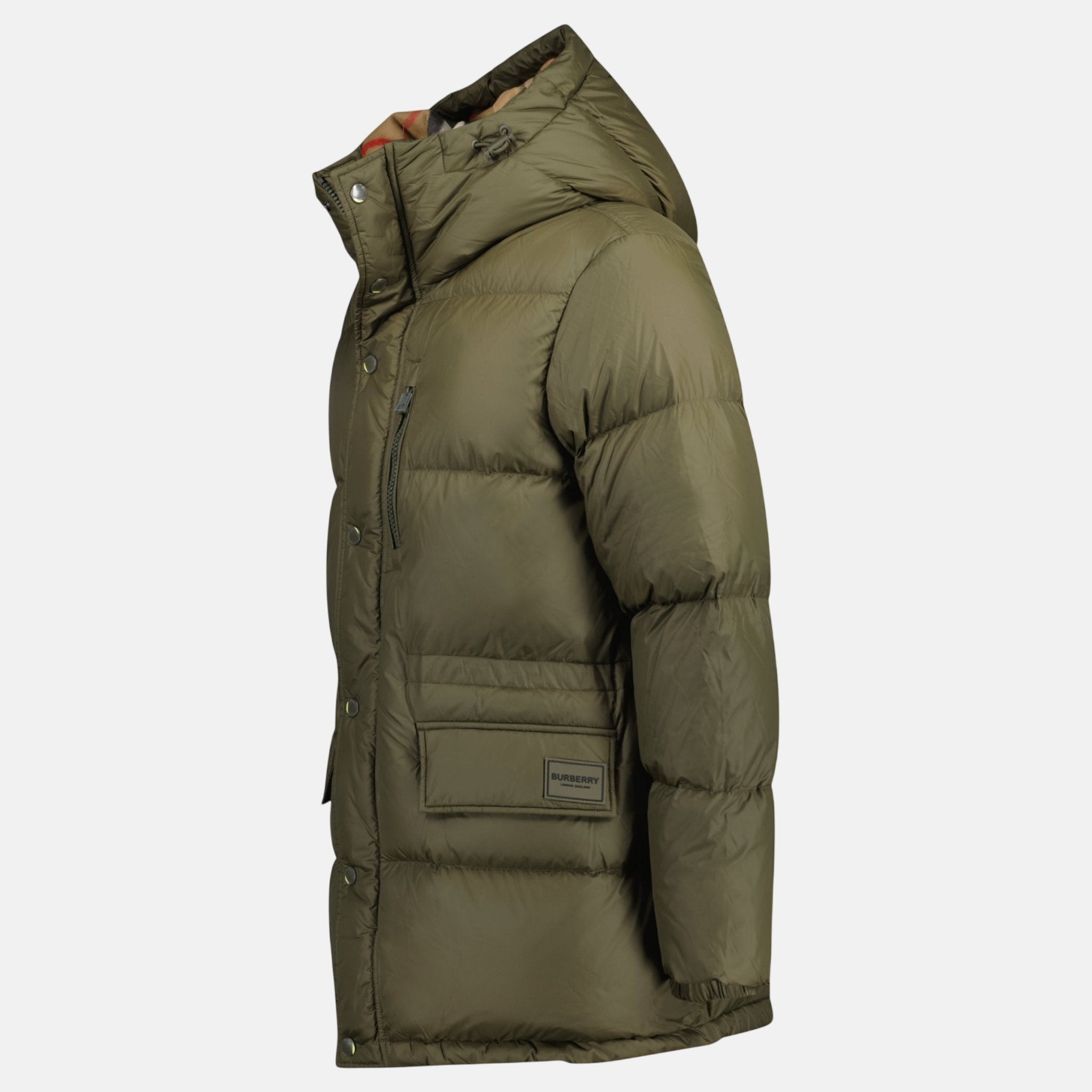 Burberry Haworth Mid Length Down Puffer Jacket Khaki Green – UP RAIL | Studio DOS by Designer Outlet Sales