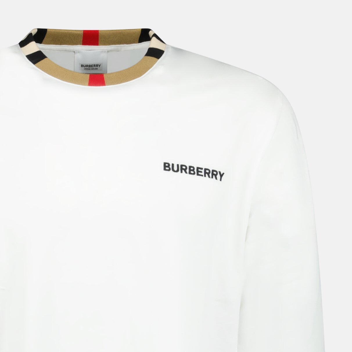 Burberry 'Jayson' Check Long Sleeve T-Shirt White – C6 | Studio DOS by Designer Outlet Sales