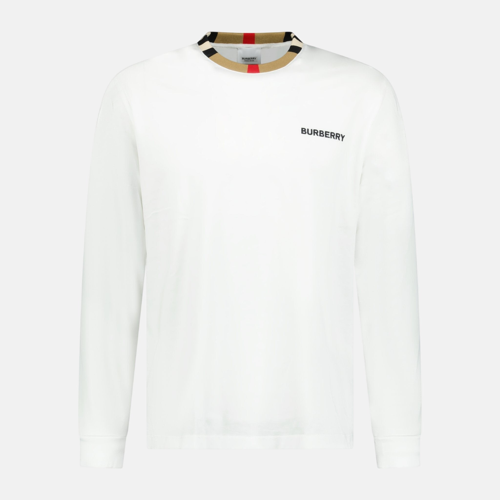 Burberry 'Jayson' Check Long Sleeve T-Shirt White – C6 | Studio DOS by Designer Outlet Sales