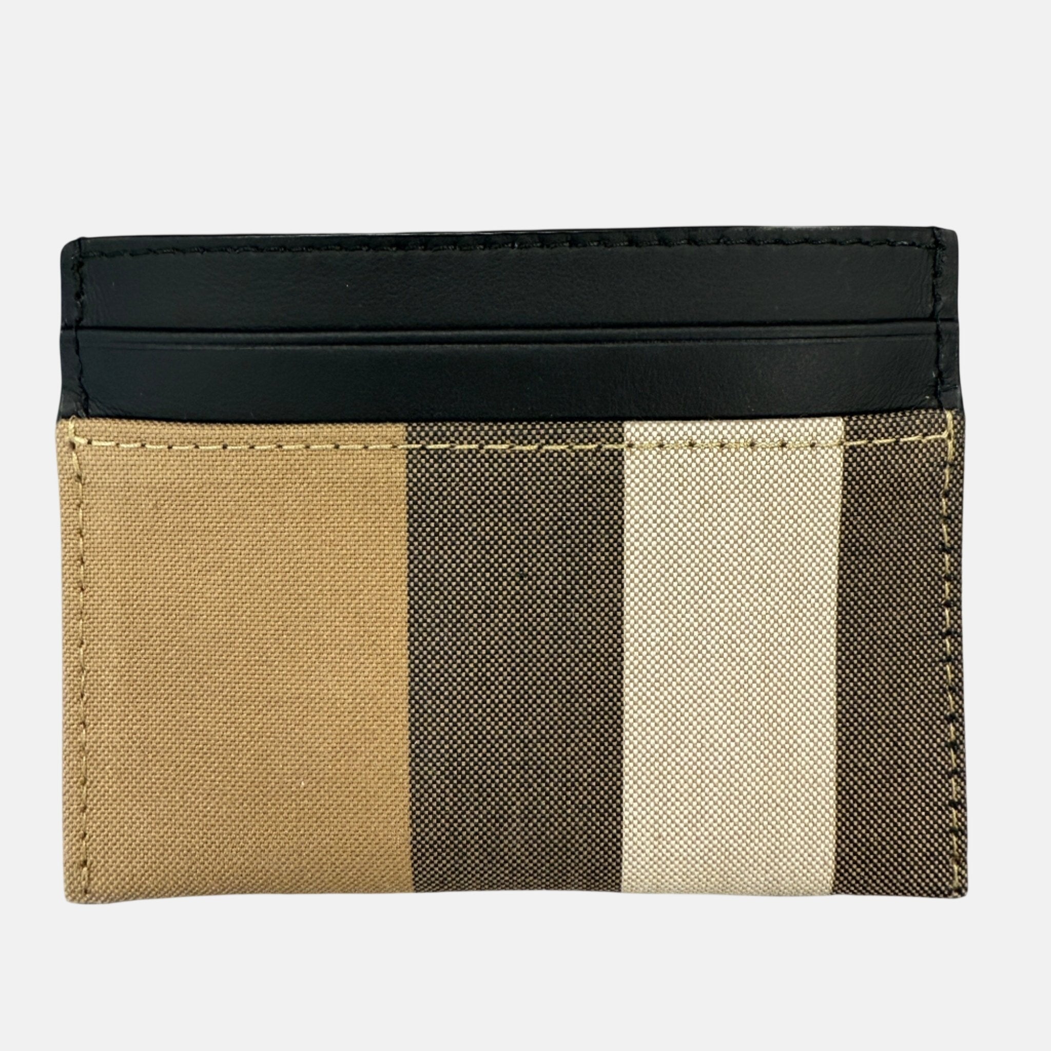 Burberry Leather Canvas Classic Check Card Holder Black – Grey Box 2 | Studio DOS by Designer Outlet Sales