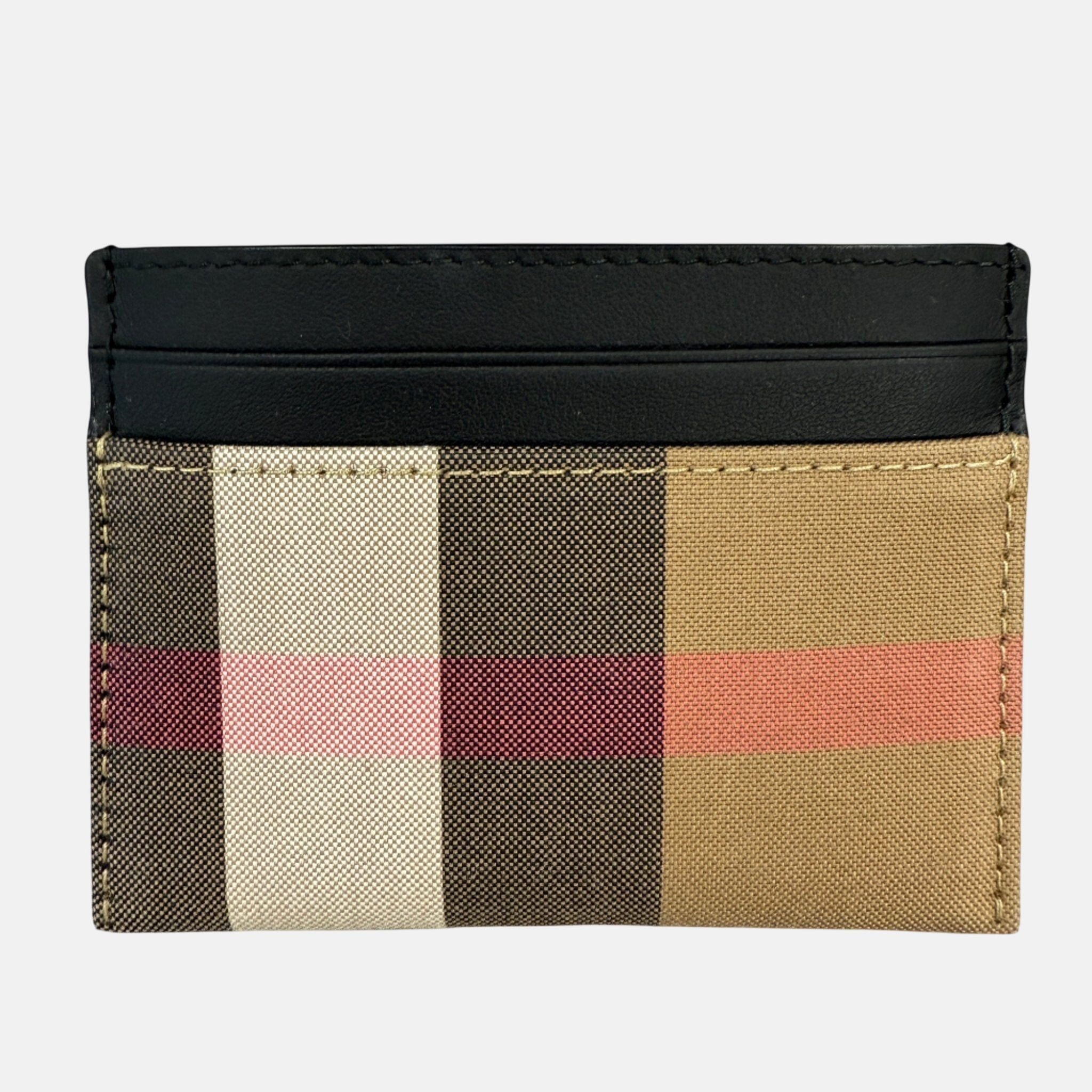 Burberry Leather Canvas Classic Check Card Holder Black – Grey Box 2 | Studio DOS by Designer Outlet Sales