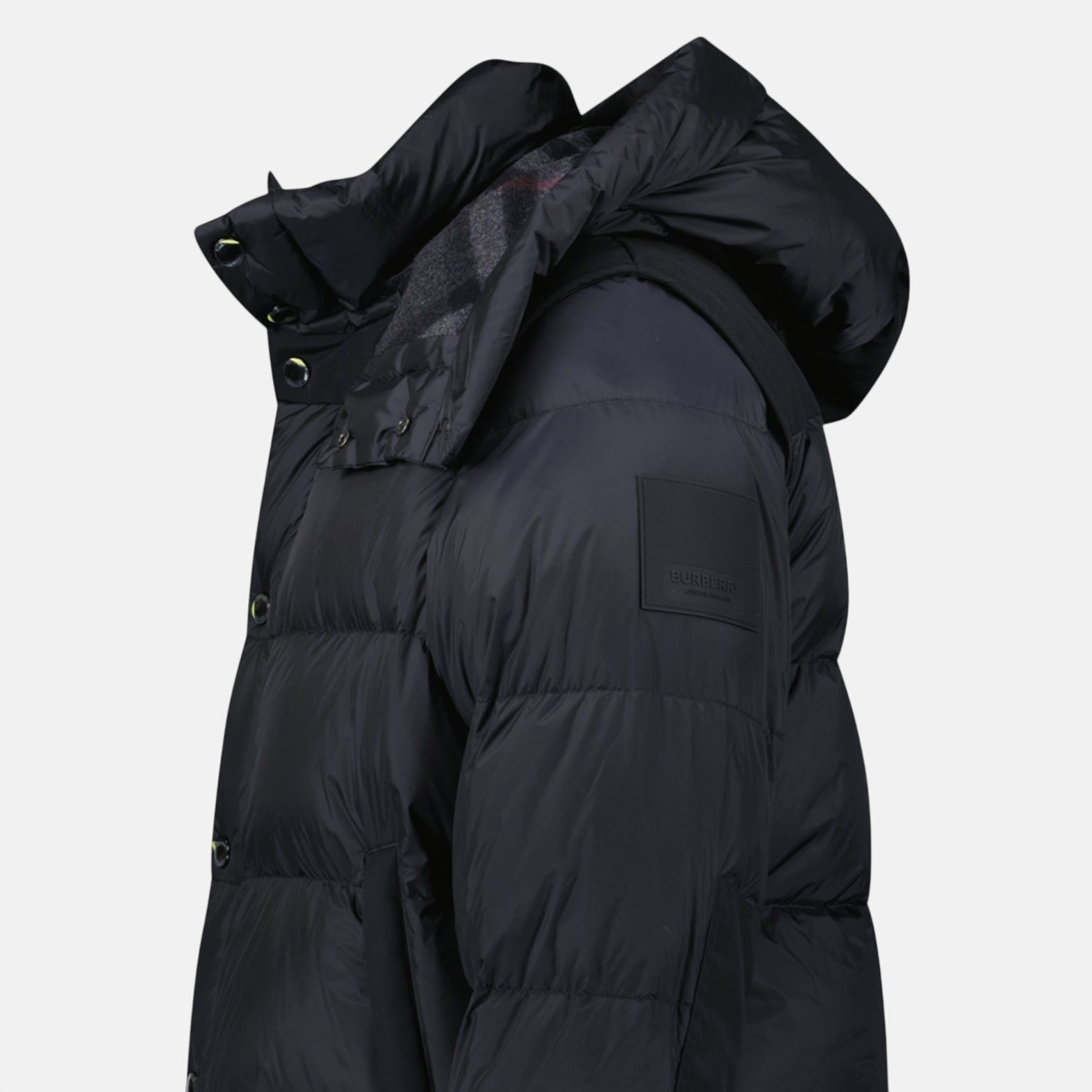 Burberry 'Leeds' Detachable Sleeve Hooded Down Jacket Black – UP RAIL | Studio DOS by Designer Outlet Sales