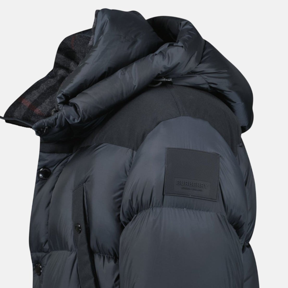 Burberry 'Lindford' Puffer Coat Charcoal Grey – sku-56956848570749 | Studio DOS by Designer Outlet Sales