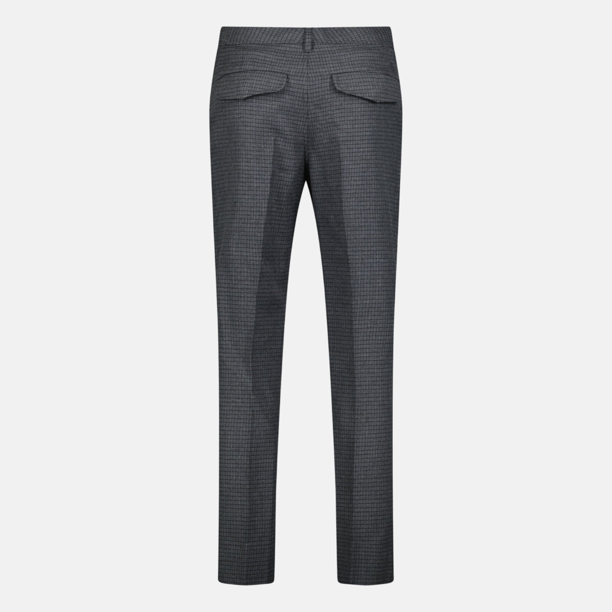 Burberry 'Shilton' Wool Pattern Trousers Charcoal – B1 | Studio DOS by Designer Outlet Sales