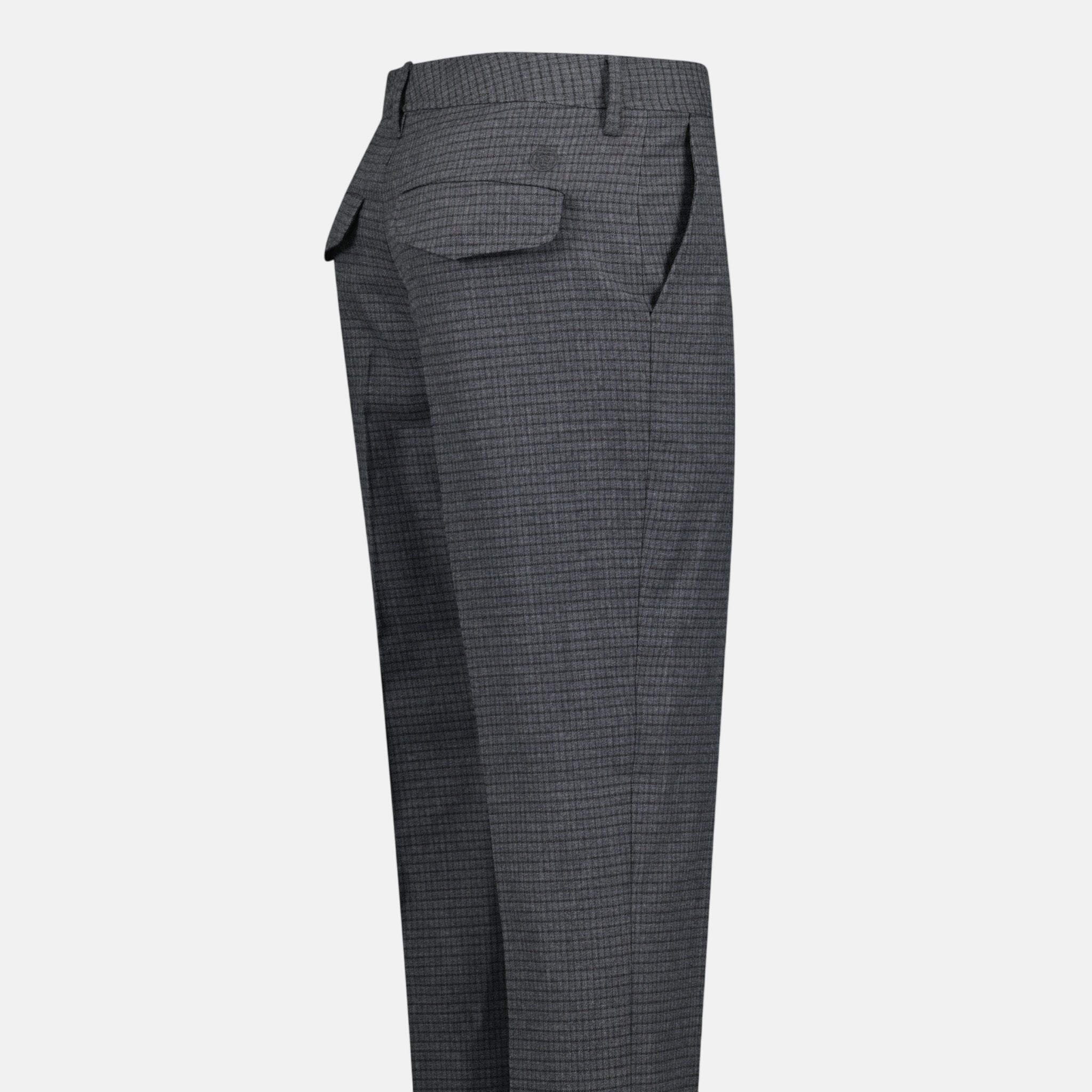 Burberry 'Shilton' Wool Pattern Trousers Charcoal – B1 | Studio DOS by Designer Outlet Sales
