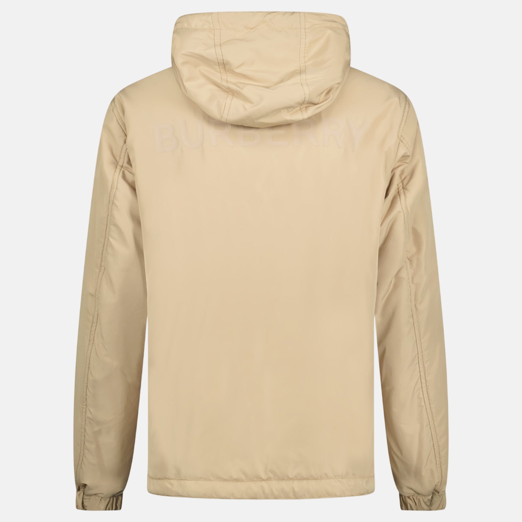 Burberry 'Stanford' Reversible Check Rear Logo Hooded Padded Jacket Beige – Rail 1 | Studio DOS by Designer Outlet Sales