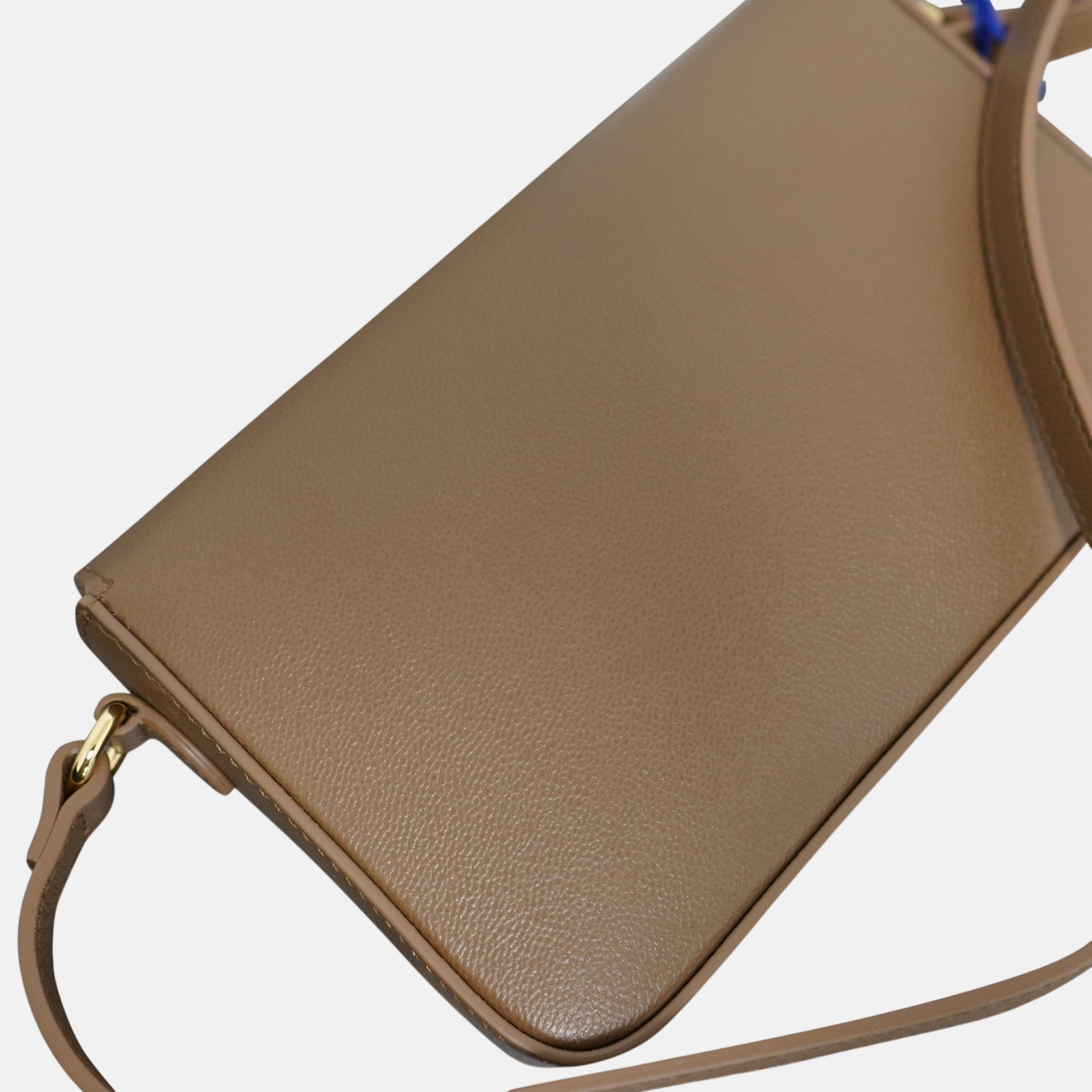 Burberry Womens 'New Hampshire' Leather Shoulder Bag Earth Brown – Grey Box 7 | Studio DOS by Designer Outlet Sales