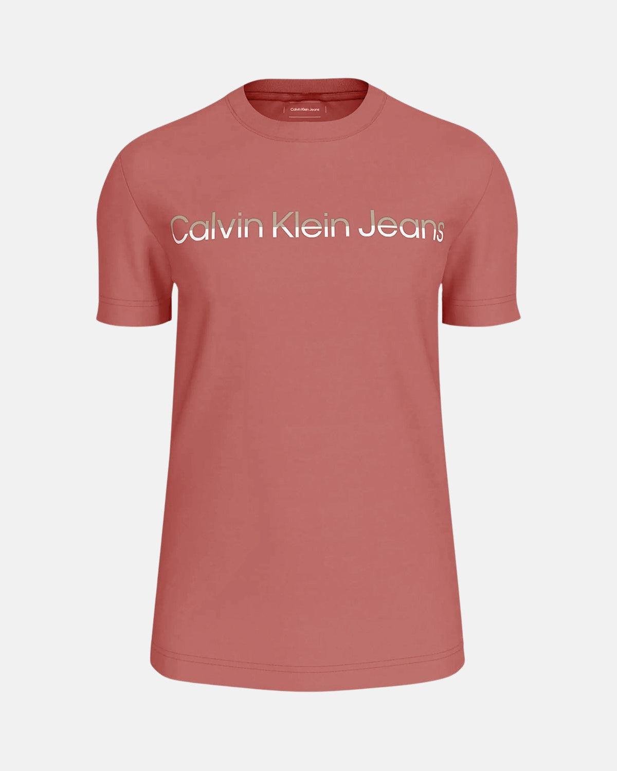 Pink calvin klein men's t shirt on sale