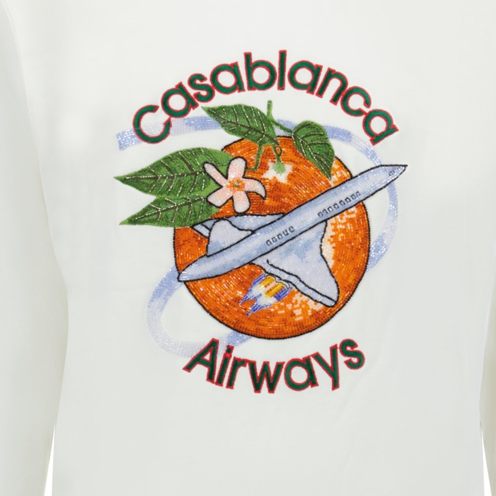 Casablanca Orbite Autour De L'Orange Beaded Sweatshirt White – C68 | Studio DOS by Designer Outlet Sales