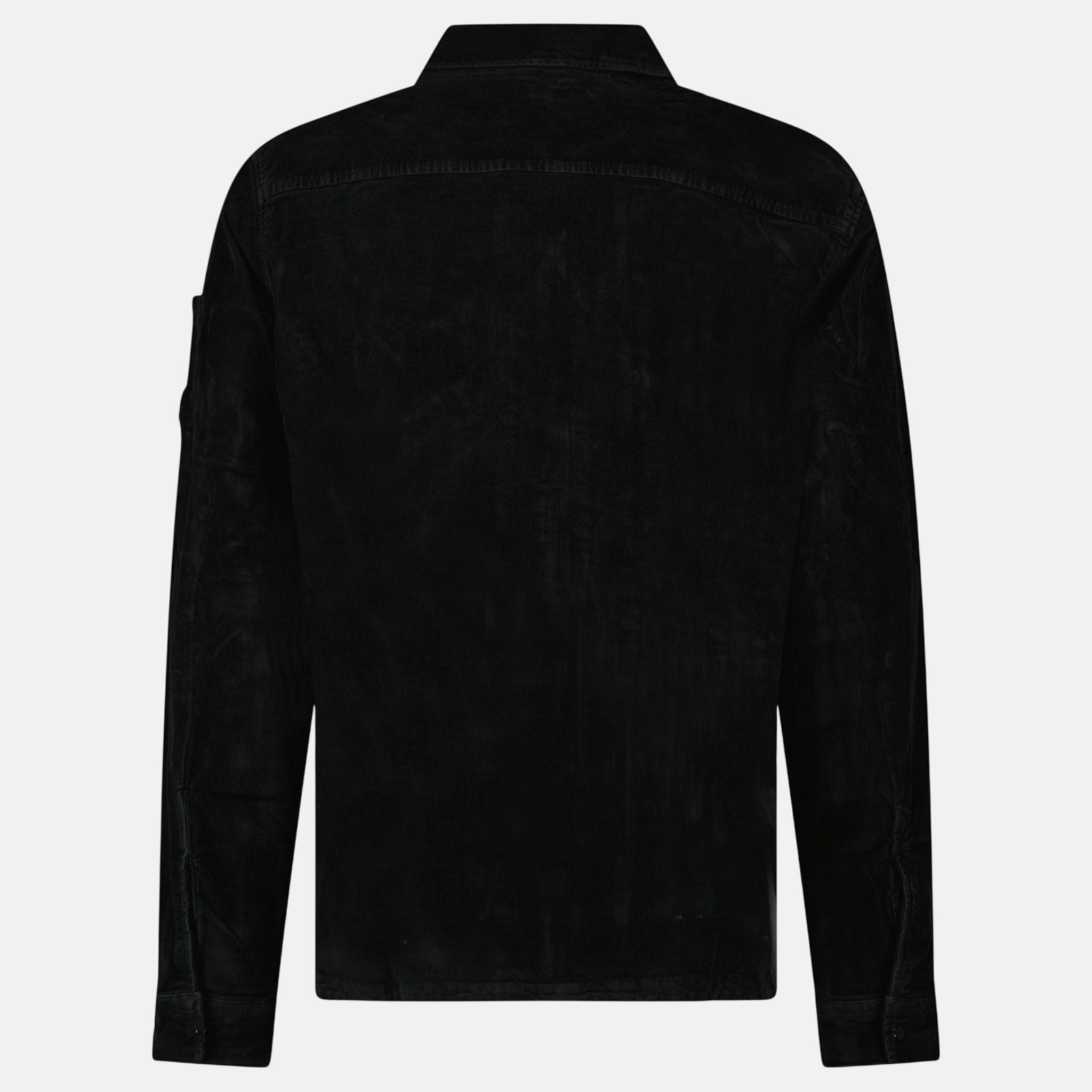 CP Company Corduroy Lens Zipped Overshirt Black – A19 | Studio DOS by Designer Outlet Sales