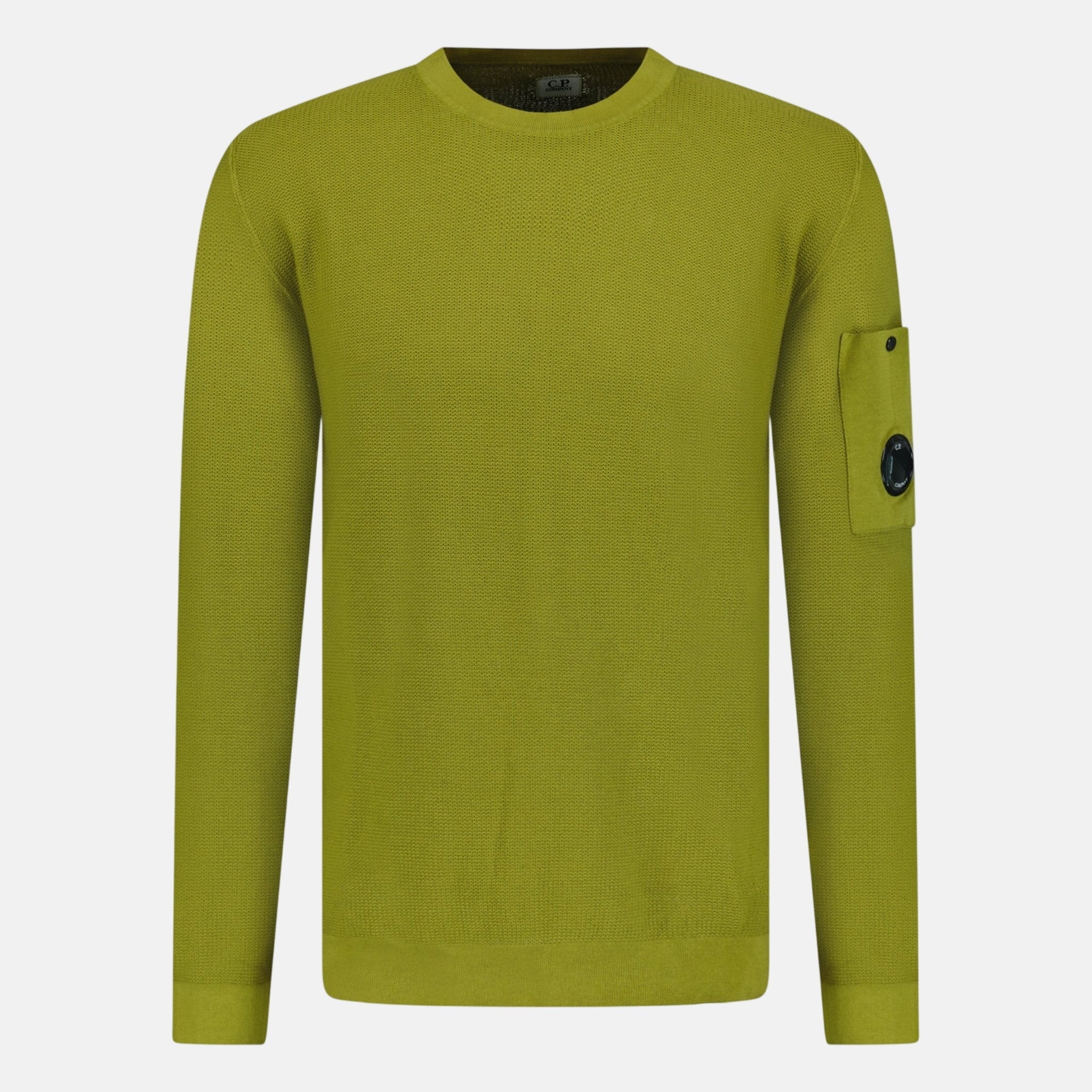 CP Company Crepe Arm Lens Knitted Jumper Olive – C60 | Studio DOS by Designer Outlet Sales