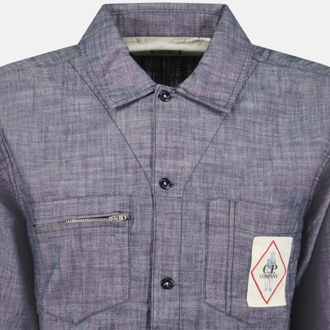 CP Company Denim Chambray Long - Sleeve Shirt Indigo – B4 | Studio DOS by Designer Outlet Sales