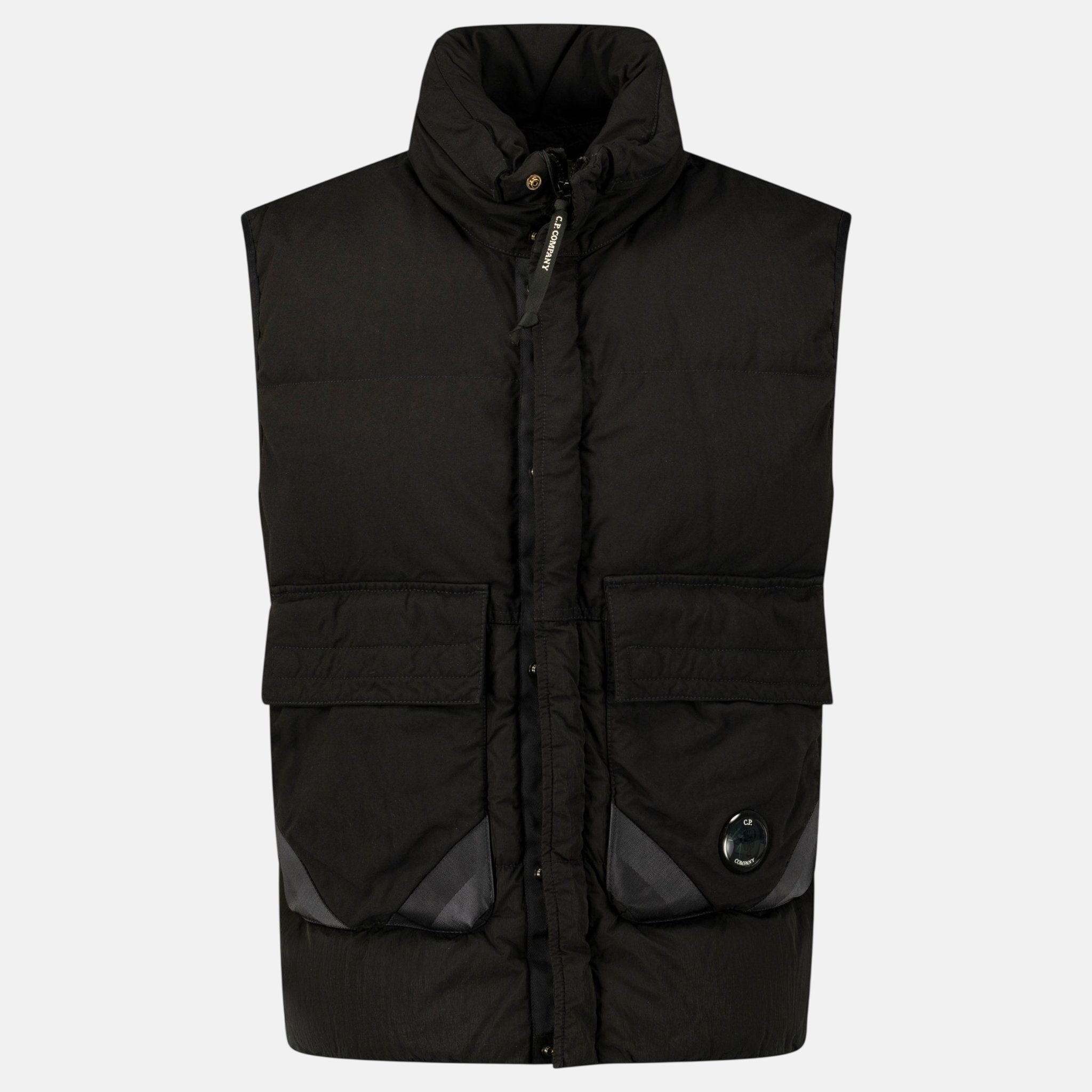 CP Company Lens Garment Dyed ECO - Chrome R Gilet Black – Rail 6 U | Studio DOS by Designer Outlet Sales