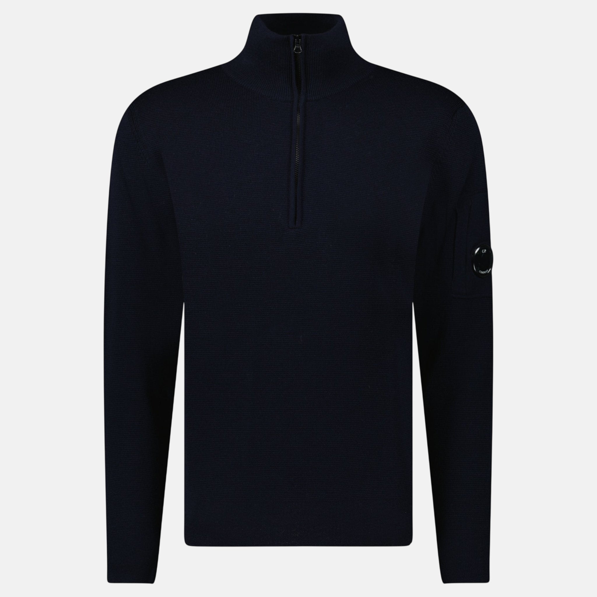 CP Company Re - Wool Half Lens Zip Sweater Navy – A30 | Studio DOS by Designer Outlet Sales