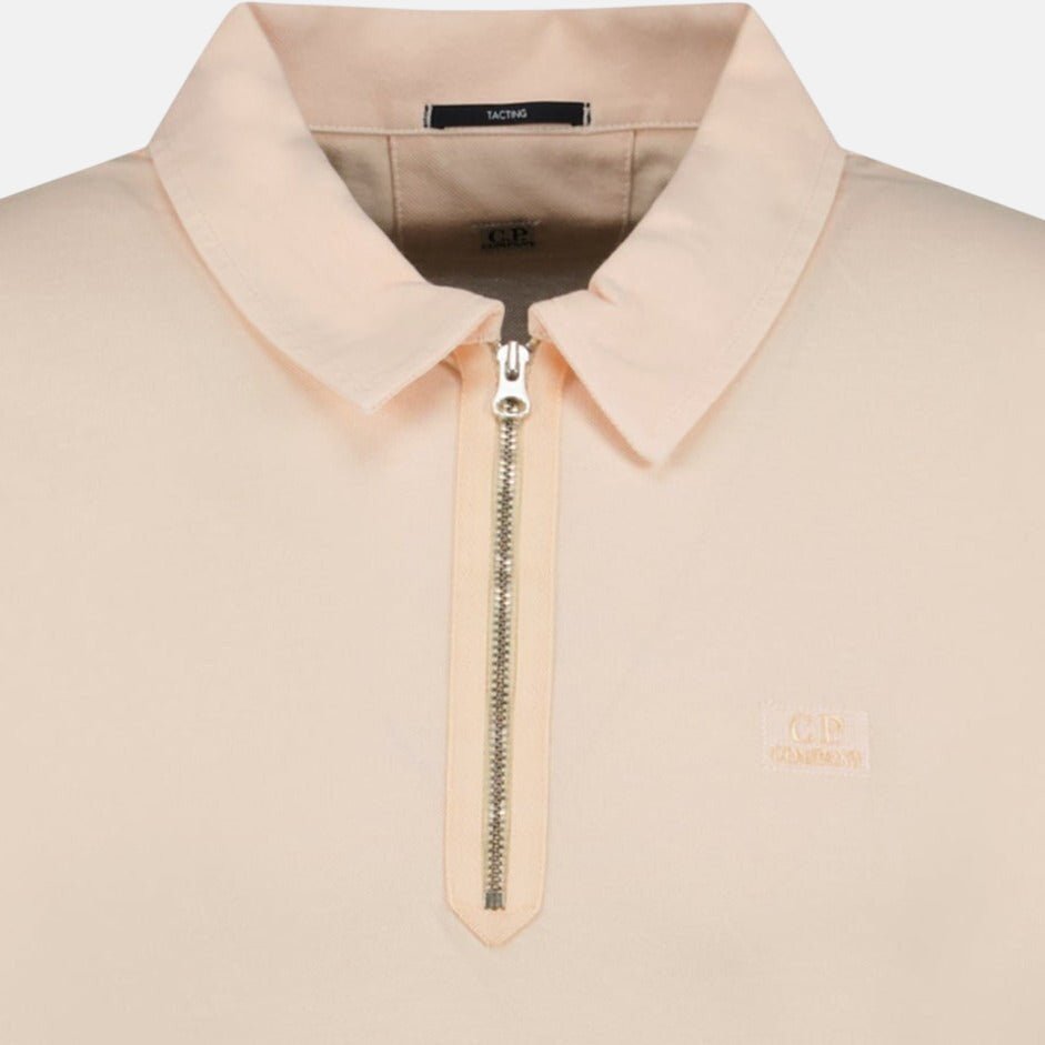 CP Company Tacting Piquet Zip Polo Shirt Pink – B28 | Studio DOS by Designer Outlet Sales
