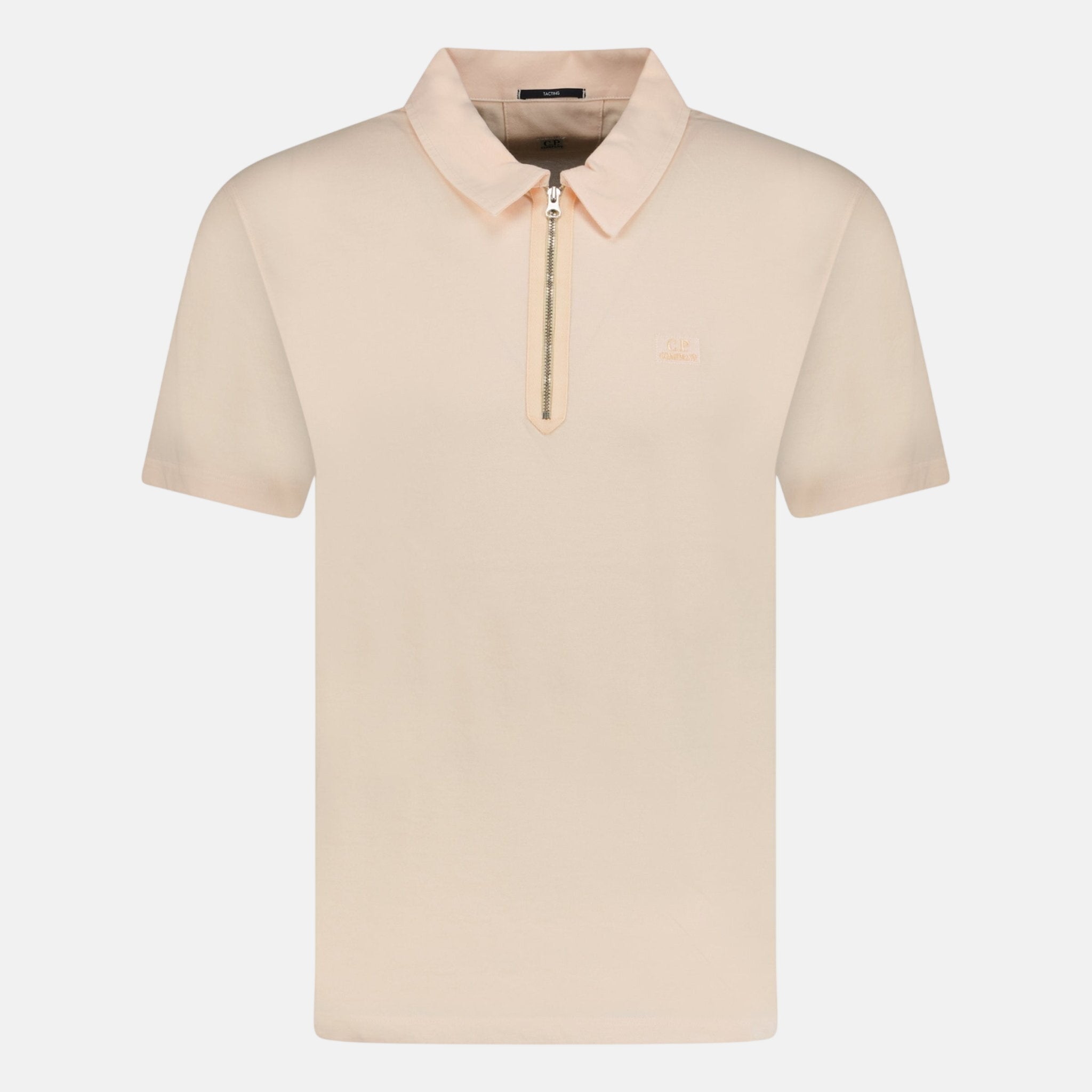 CP Company Tacting Piquet Zip Polo Shirt Pink – B28 | Studio DOS by Designer Outlet Sales