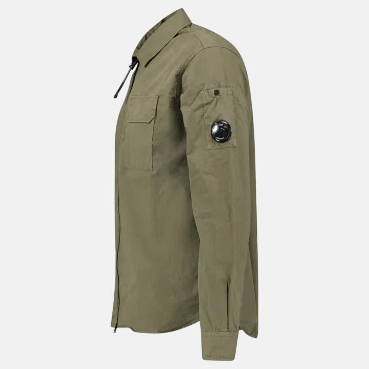 CP Company Zip - Up Lens Overshirt Khaki – B32 | Studio DOS by Designer Outlet Sales