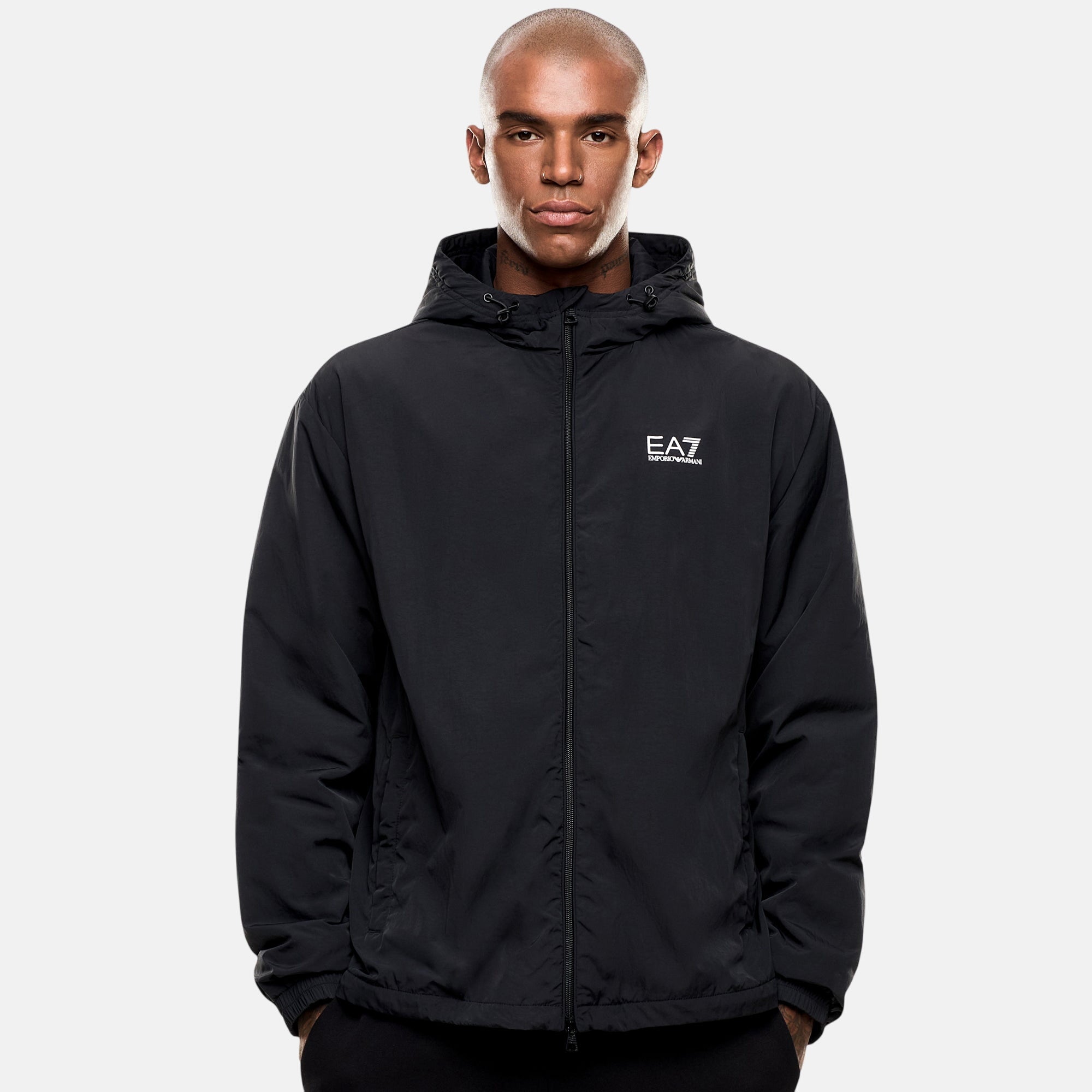 EA7 Emporio Armani Mens Core ID Nylon Hooded Jacket Black – SPR647-M | Studio DOS by Designer Outlet Sales