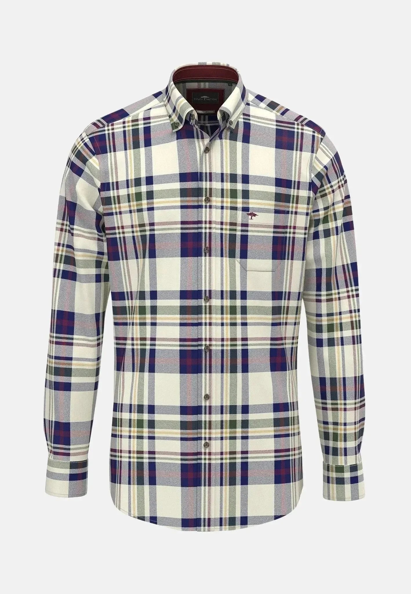 Fynch - Hatton Colourful Check Button Down Shirt Deep Merlot – 15098900-368-S | Studio DOS by Designer Outlet Sales