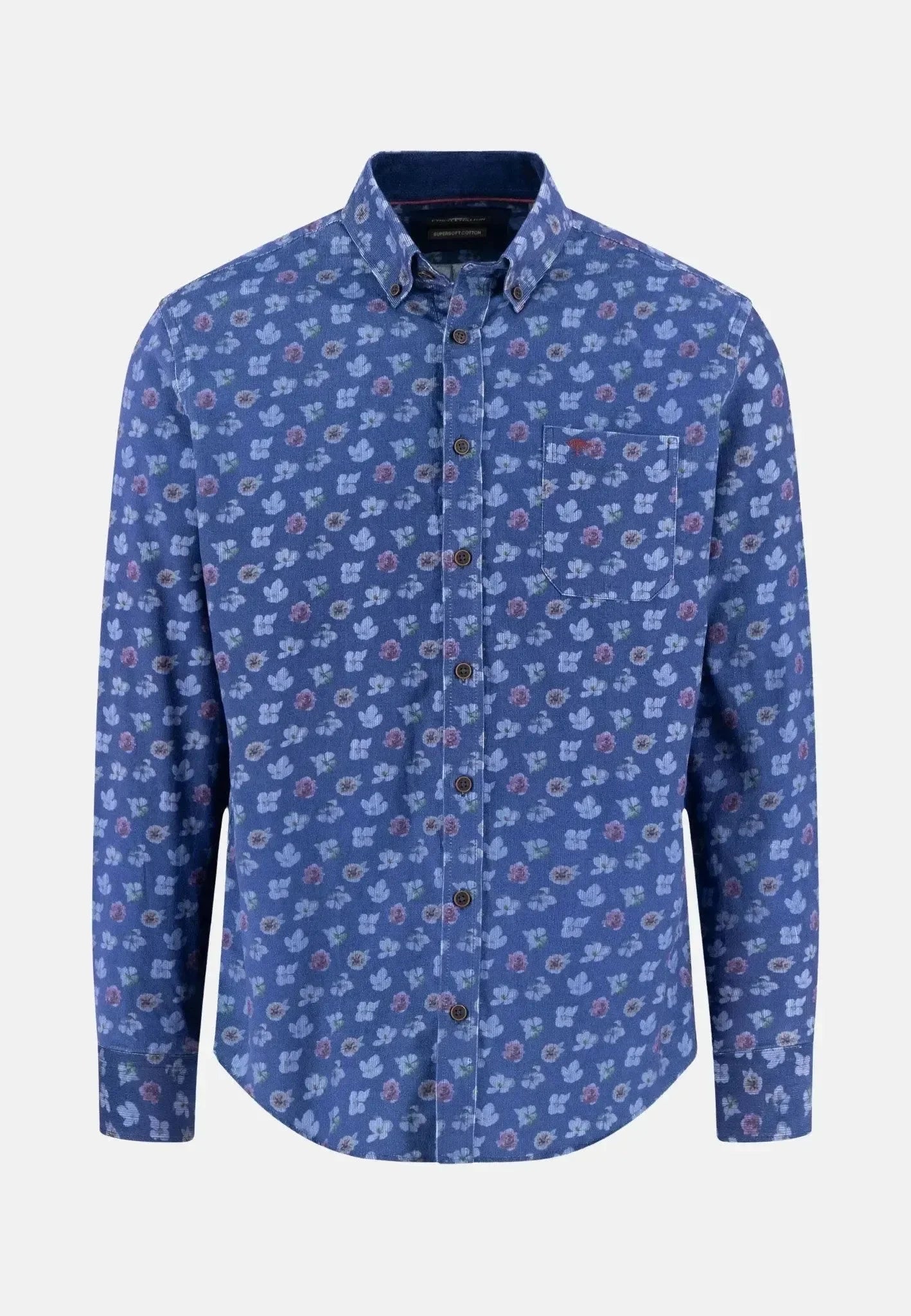 Fynch - Hatton Corduroy Print Button Down Shirt Navy – 15095580-685-M | Studio DOS by Designer Outlet Sales