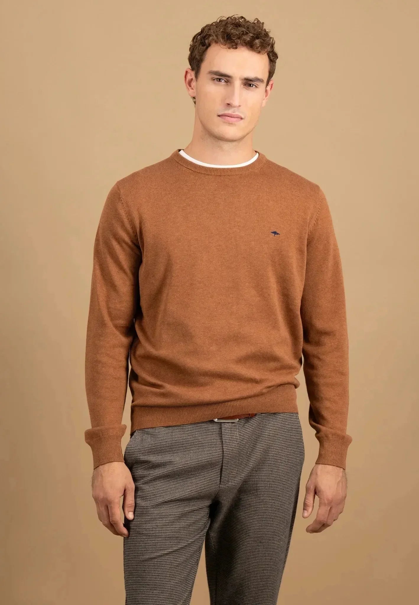 Fynch - Hatton Fine Knit Cotton Crewneck Hazel – 1514210-804-S | Studio DOS by Designer Outlet Sales