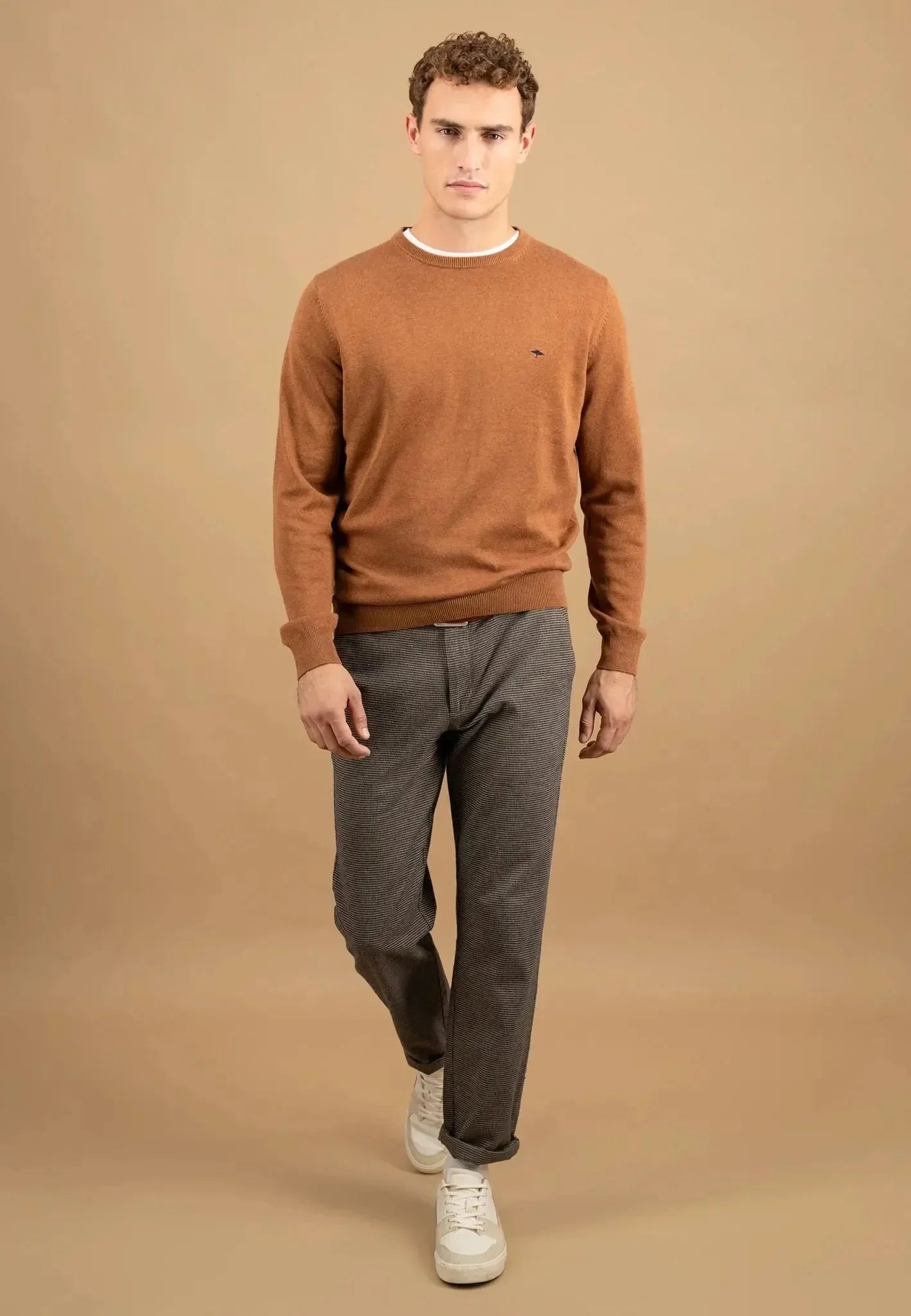 Fynch - Hatton Fine Knit Cotton Crewneck Hazel – 1514210-804-S | Studio DOS by Designer Outlet Sales