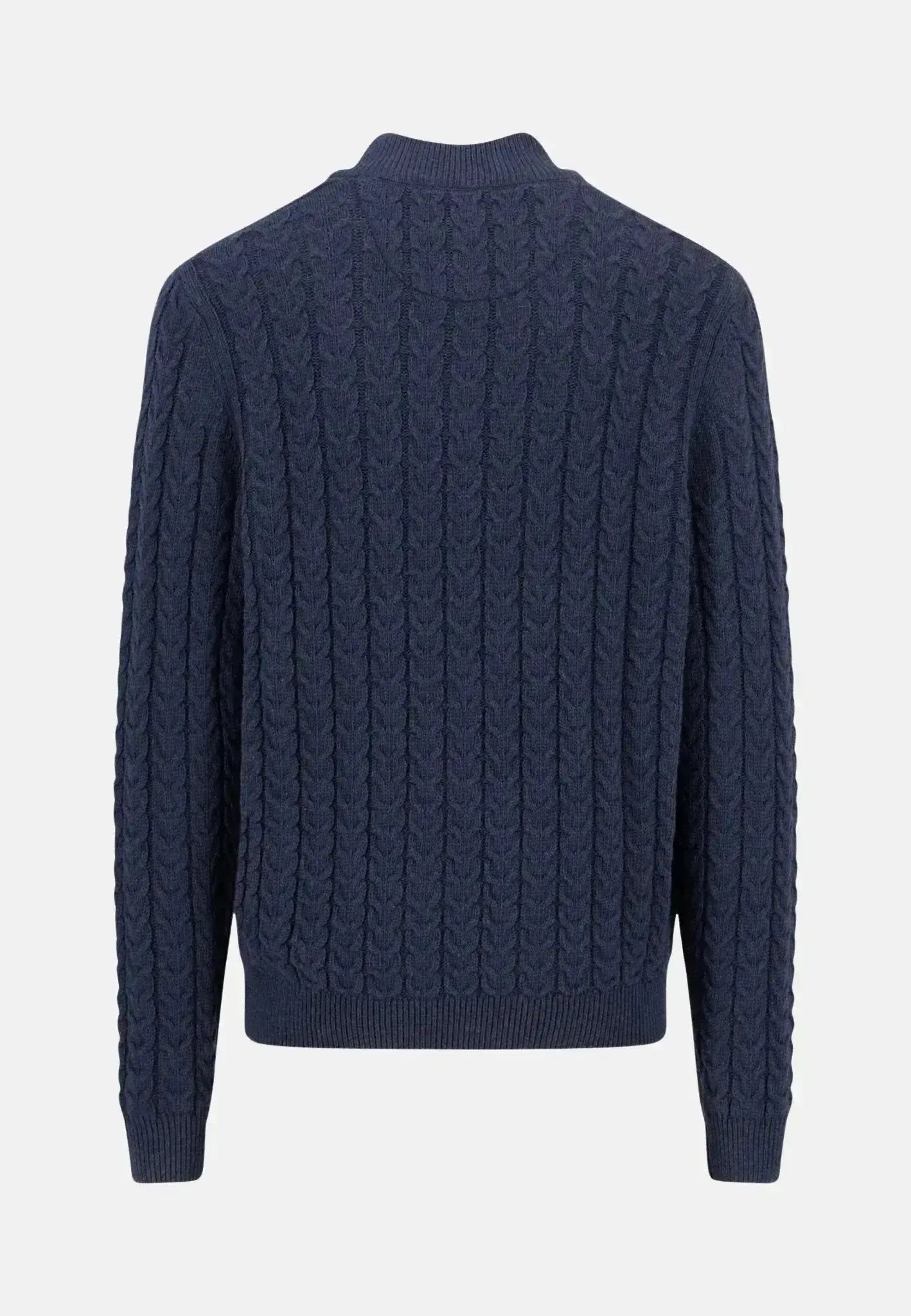 Fynch - Hatton Mens Cotton - Wool Button Neck Cable Knit Sweater Navy – 1511601-690-S | Studio DOS by Designer Outlet Sales