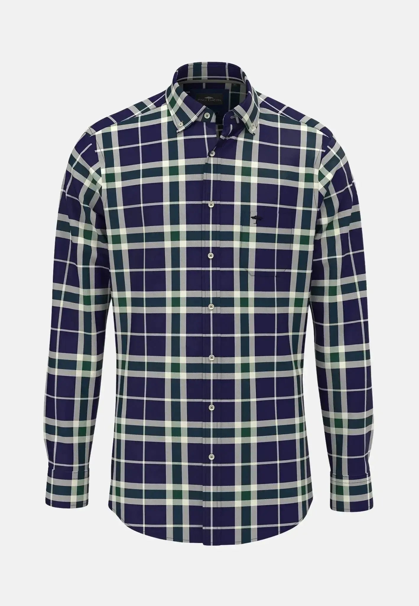 Fynch - Hatton Mens Large Check Shirt Navy – 14088000-685-S | Studio DOS by Designer Outlet Sales