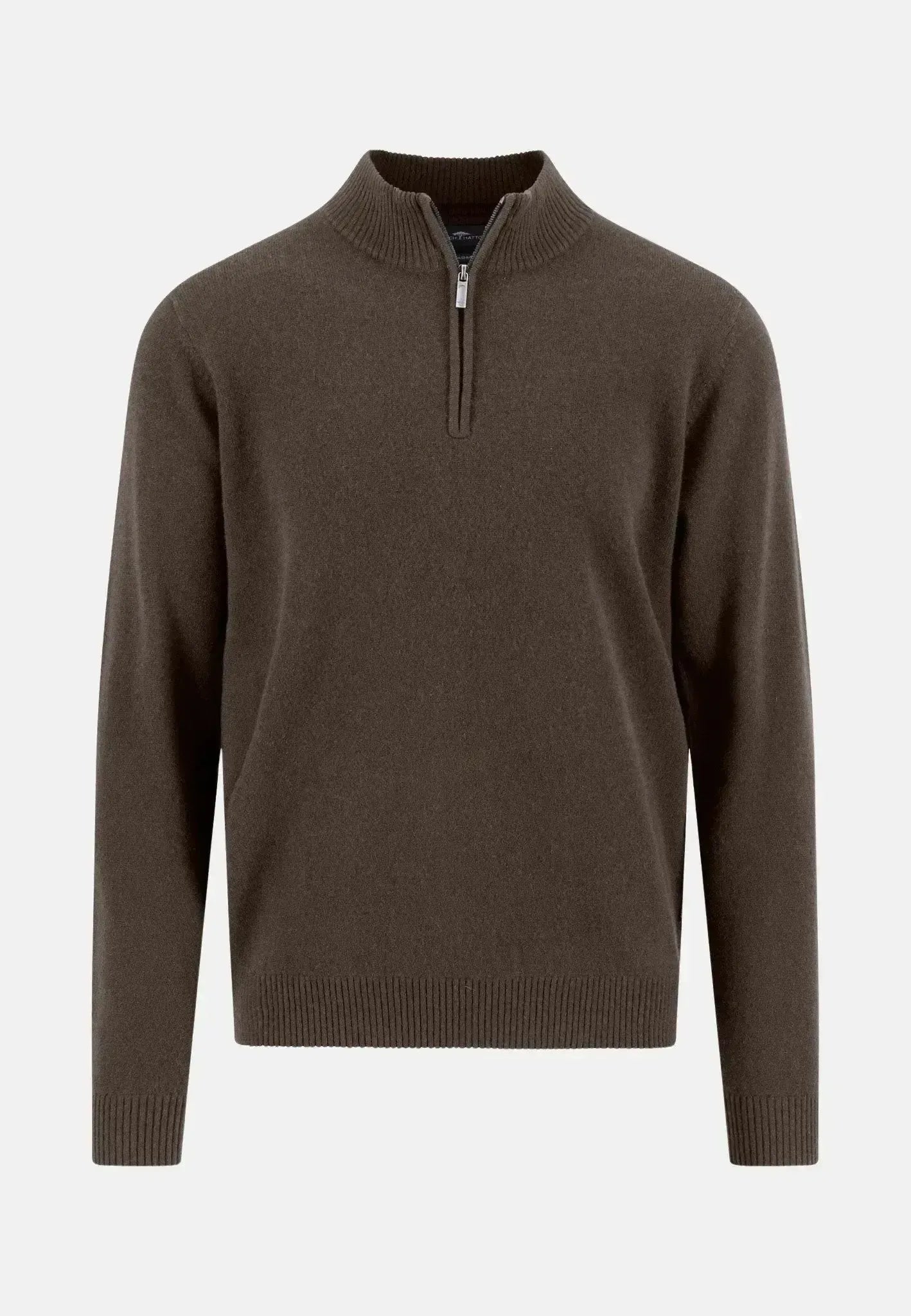 Fynch - Hatton Mens Pure Cashmere 1/4 Zip Knit Dark Chocolate – 1510358-861-M | Studio DOS by Designer Outlet Sales