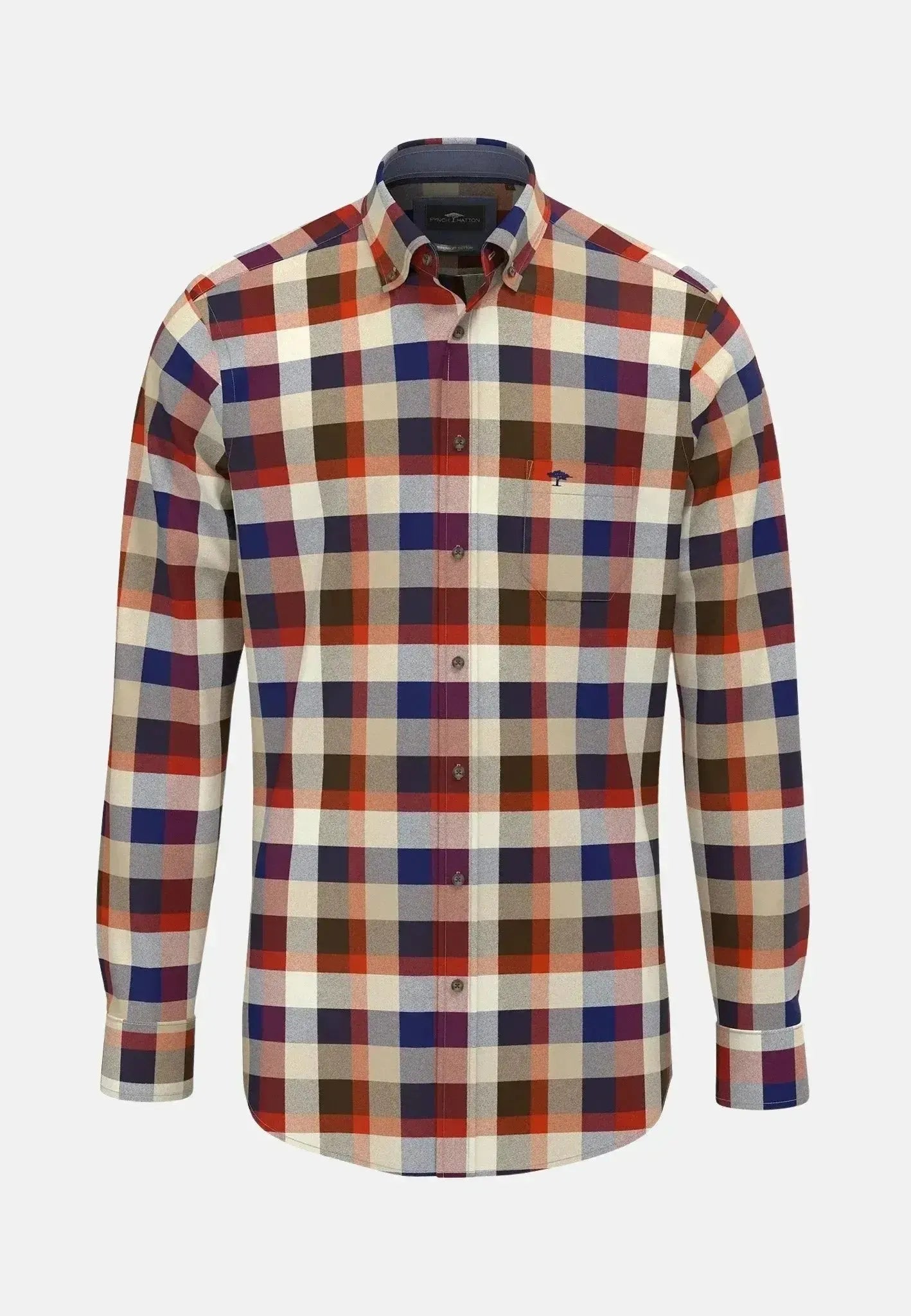 Fynch - Hatton Mens Square Flannel Check Shirt Garnet Red – 15108070-367-S | Studio DOS by Designer Outlet Sales