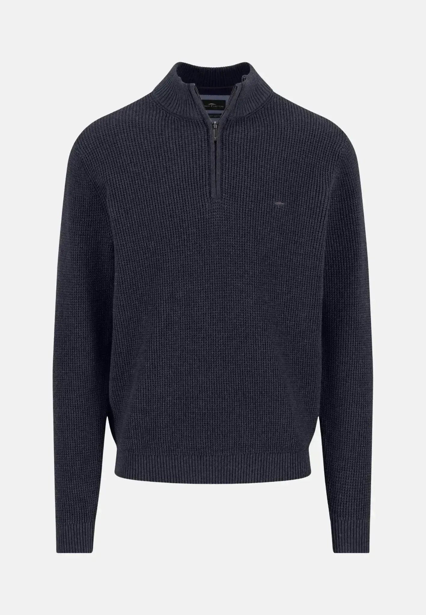 Fynch - Hatton Mens Structured Cotton 1/4 Zip Knit Navy – 1512206-690-S | Studio DOS by Designer Outlet Sales