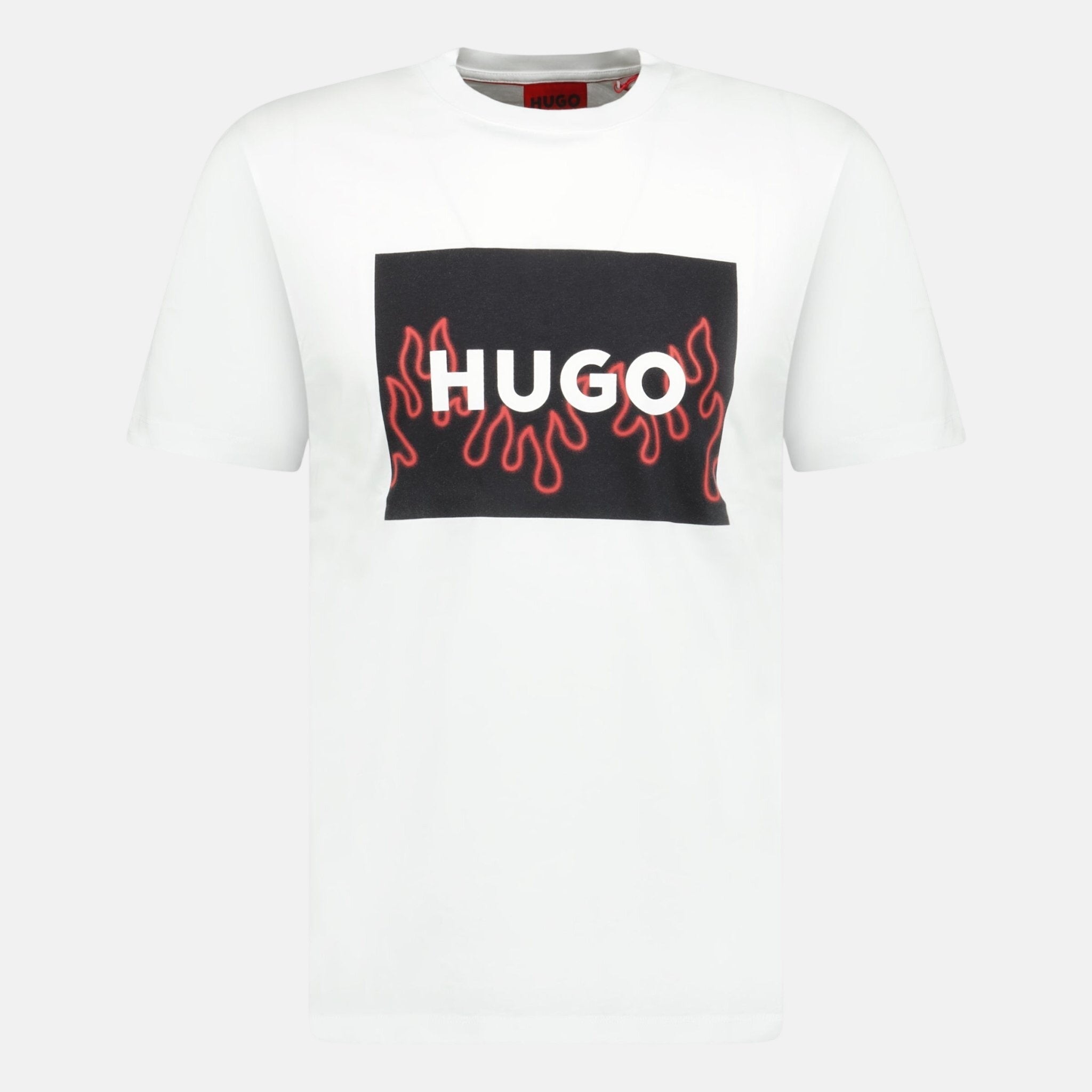 HUGO Flame Logo T-Shirt White – C14 | Studio DOS by Designer Outlet Sales