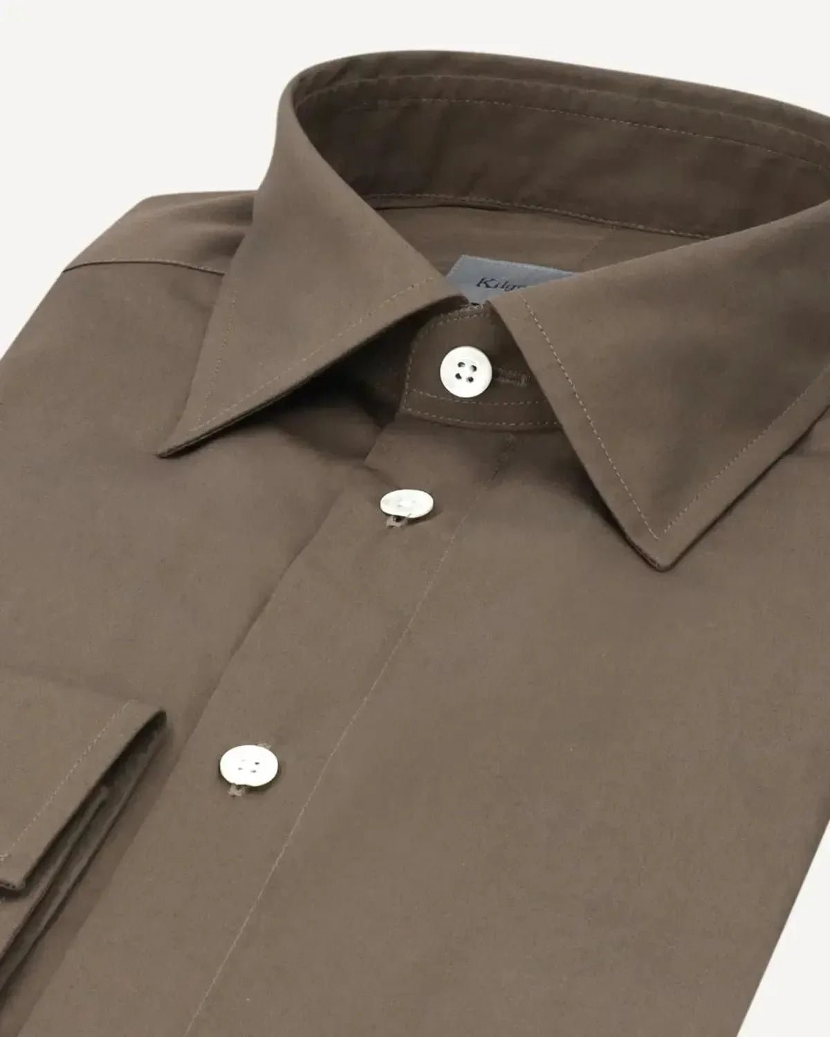 Kilgour Lightweight Plain Poplin Shirt Olive – 40541-007-748 | Studio DOS by Designer Outlet Sales