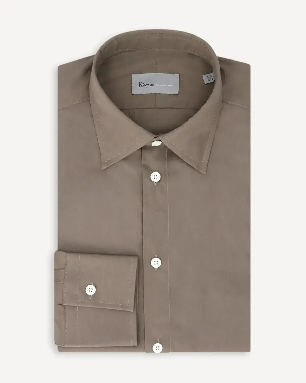 Kilgour Lightweight Plain Poplin Shirt Olive – 40541-007-748 | Studio DOS by Designer Outlet Sales