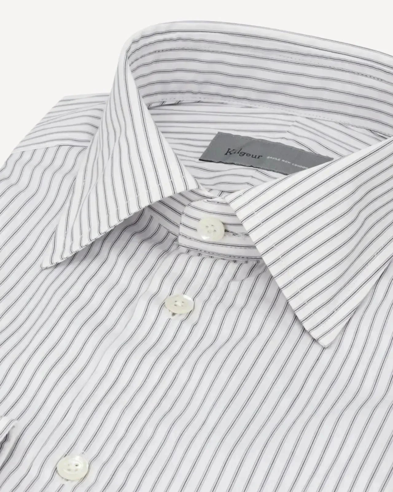 Kilgour Regular Collar City Stripe Shirt White Grey – 40541-007-811 | Studio DOS by Designer Outlet Sales